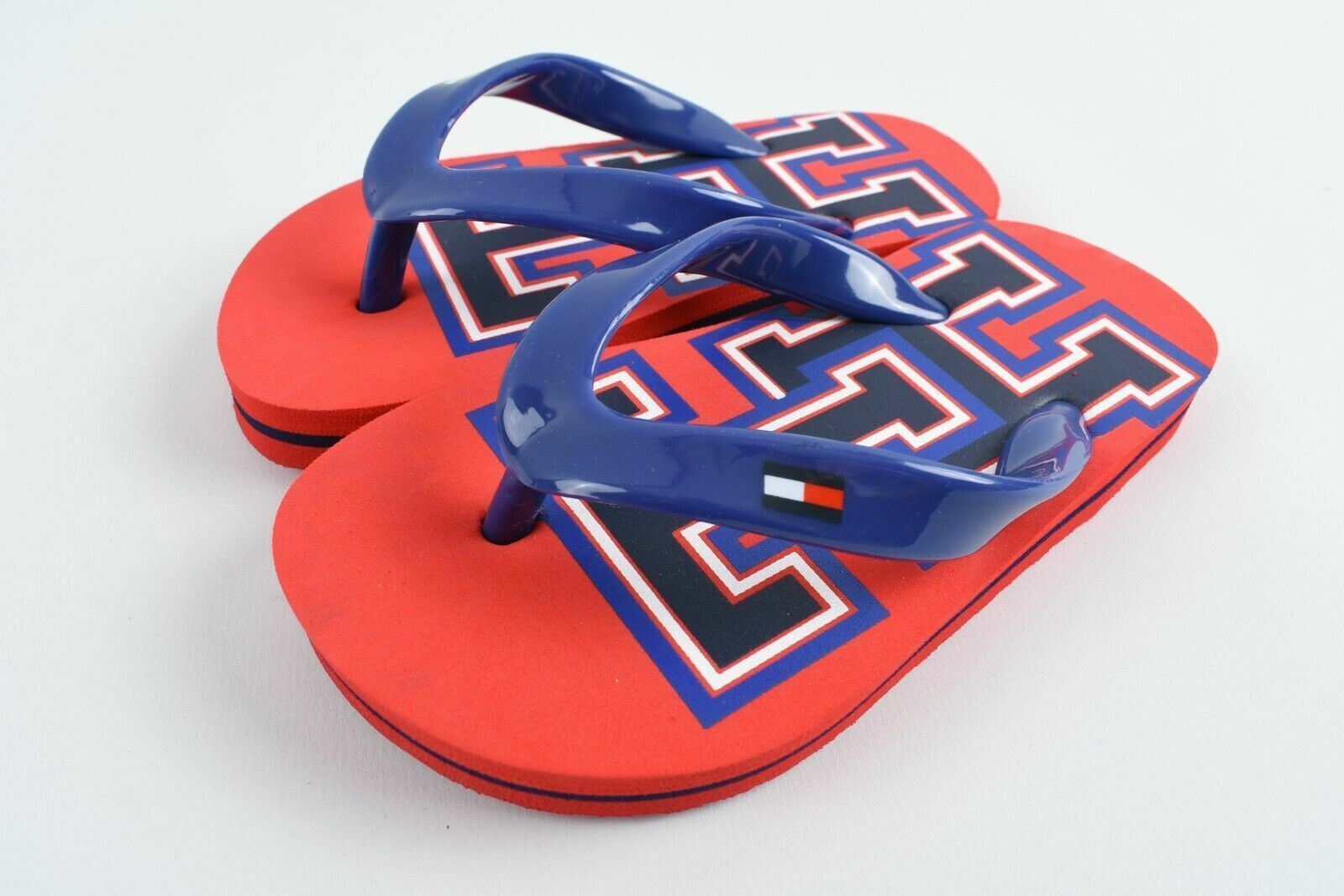 TOMMY HILFIGER Baby Girls' GLENN Flip Flops Sandals, Red/Blue, UK infant 8