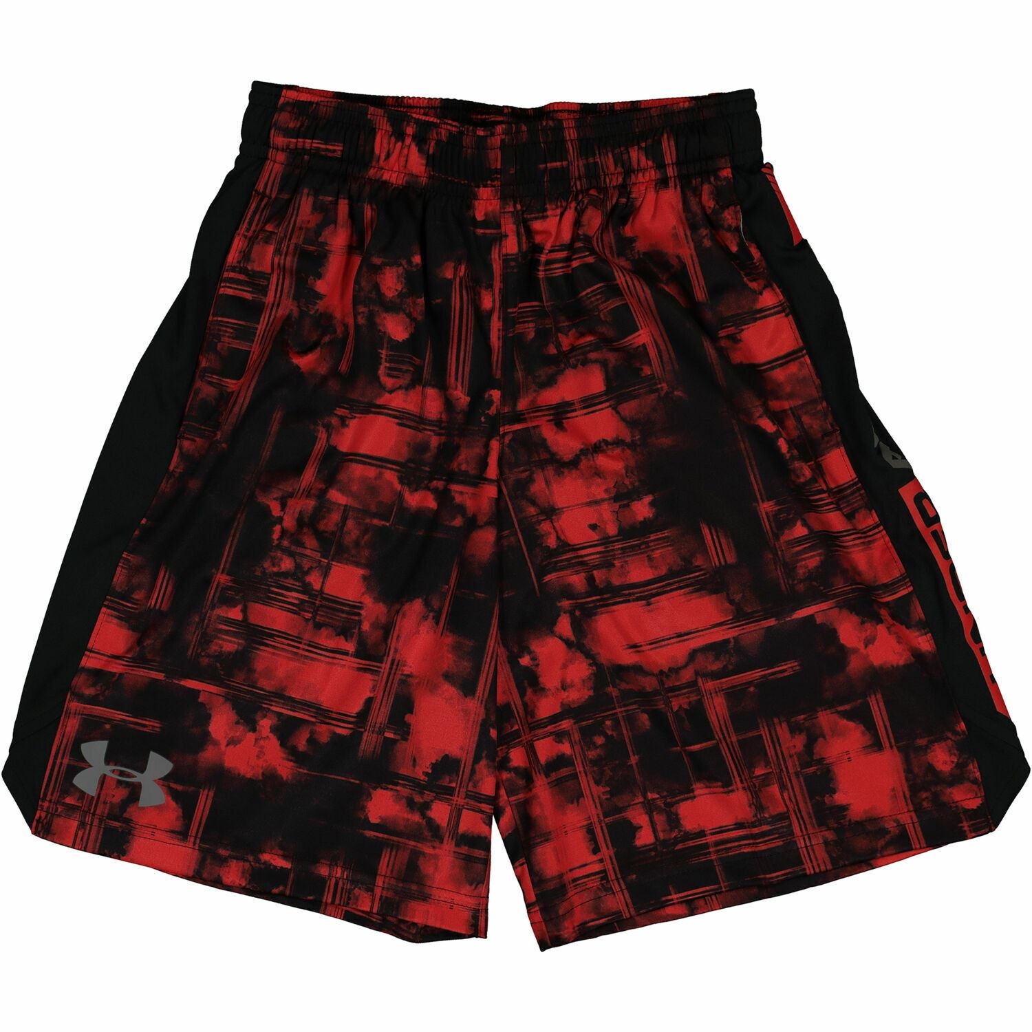UNDER ARMOUR Boys' Lightweight Red/Black Pattern Shorts, 8 y to 9 years