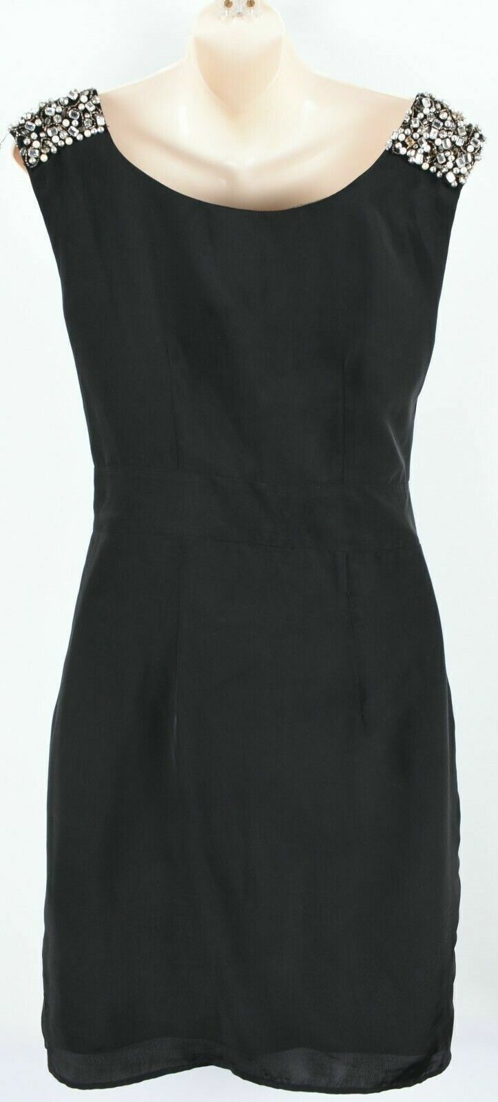 OASIS Women's Embellished Shoulder Sheath Dress, Black, size UK 8