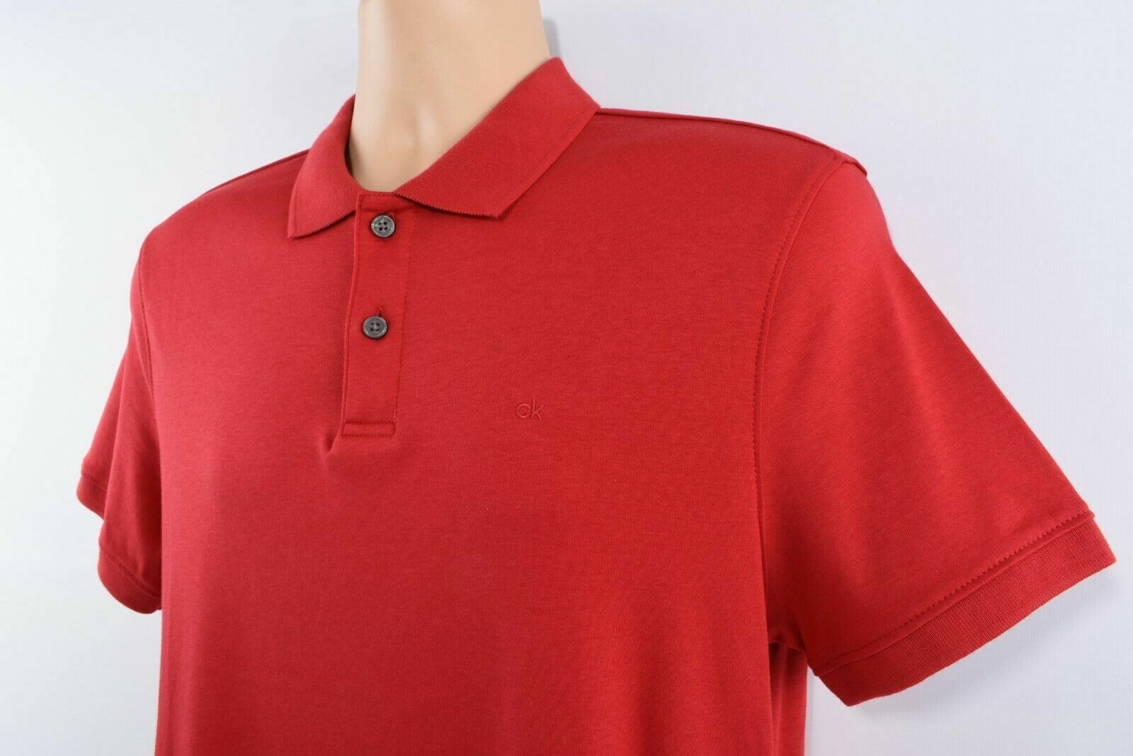CALVIN KLEIN Men's Liquid Touch Cotton Polo Shirt, Chilli Pepper Red, size S