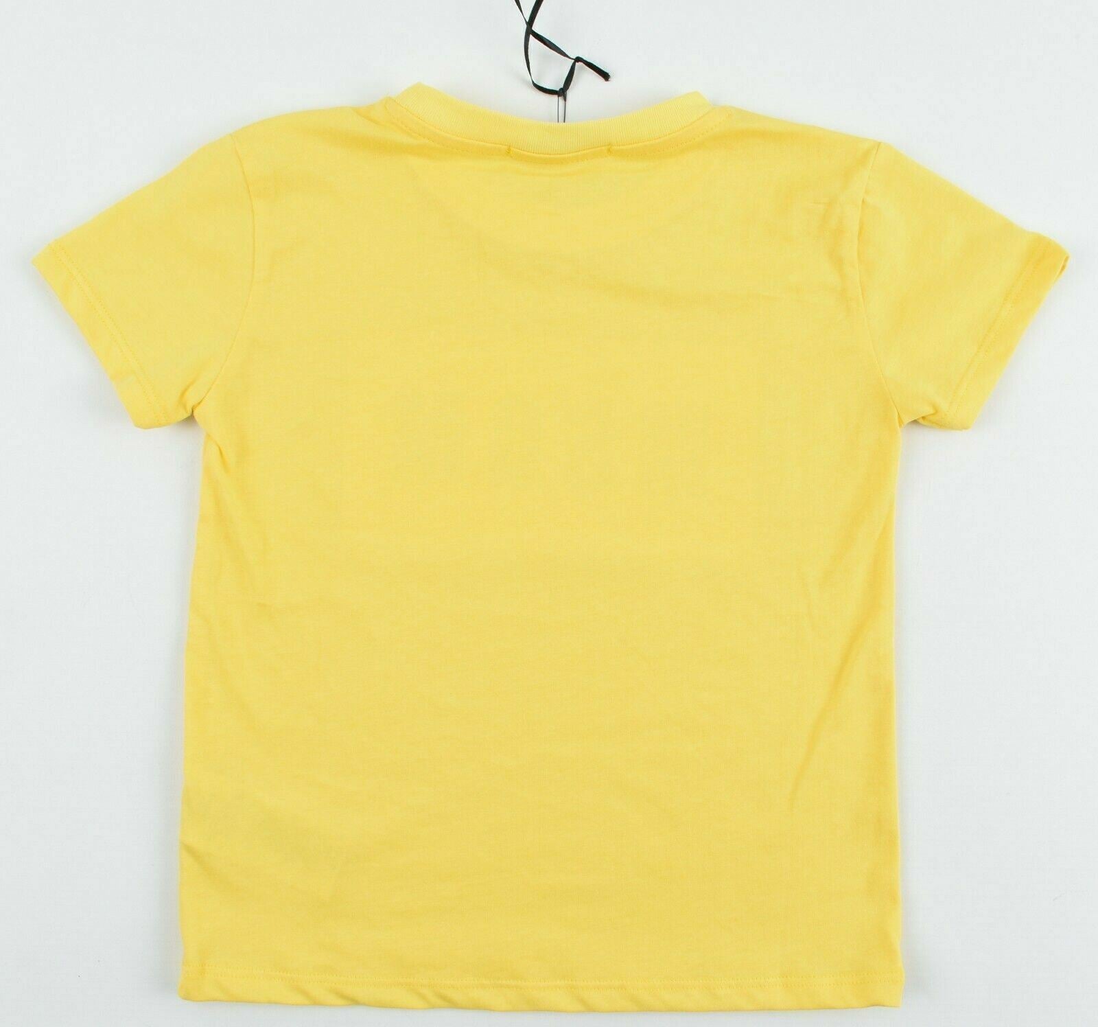 MSGM Girls' Short Sleeve Logo T-shirt Top, Yellow/White, size 4 years