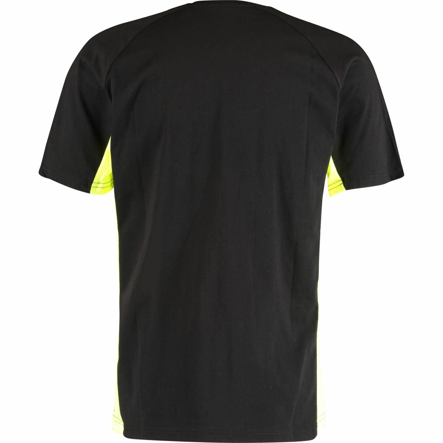 ALPHA INDUSTRIES Menâs Black & Neon Yellow Contrast T-Shirt, size S