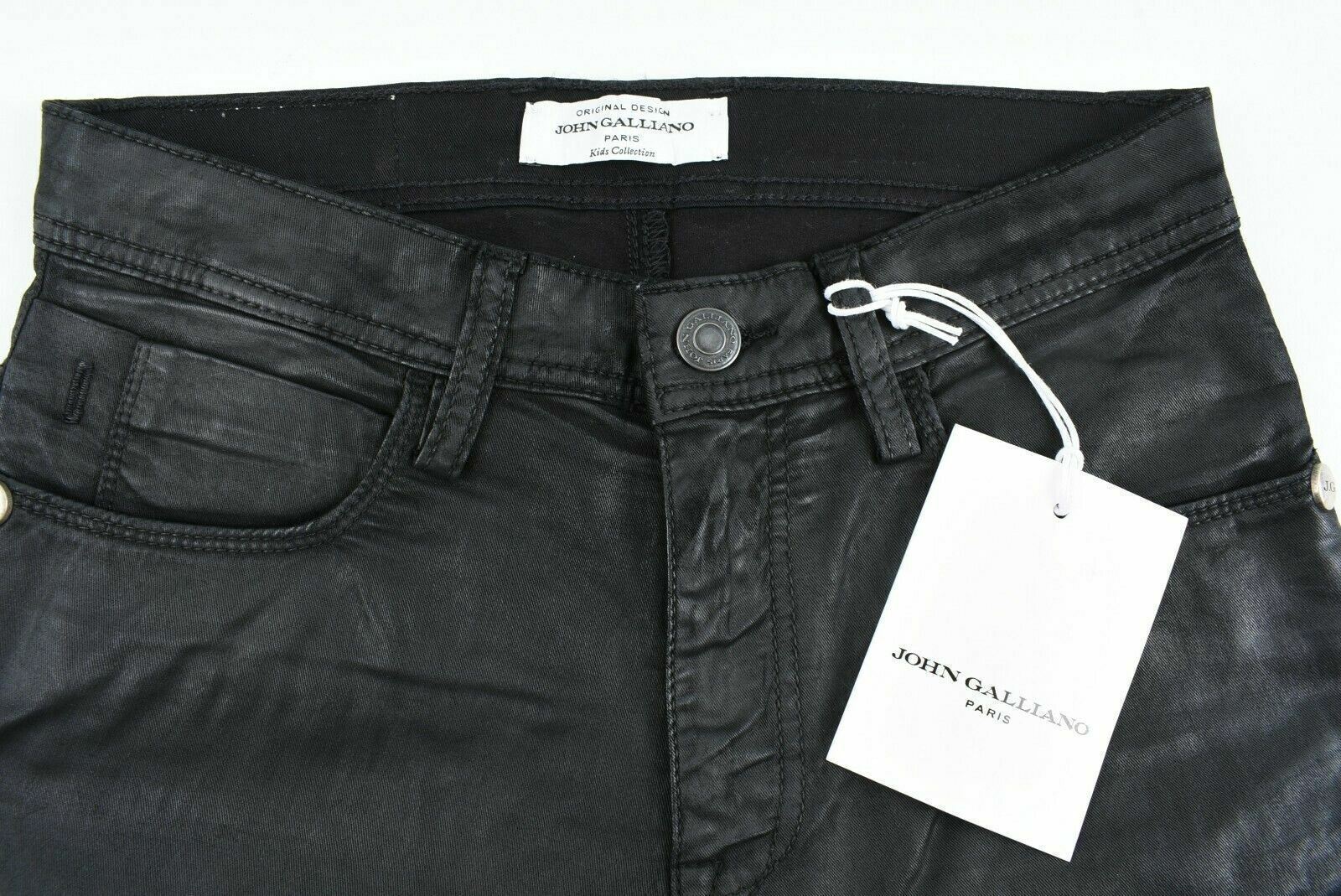 JOHN GALLIANO Girls' Kids' Waxed Cotton Shorts, Black, size 10 years