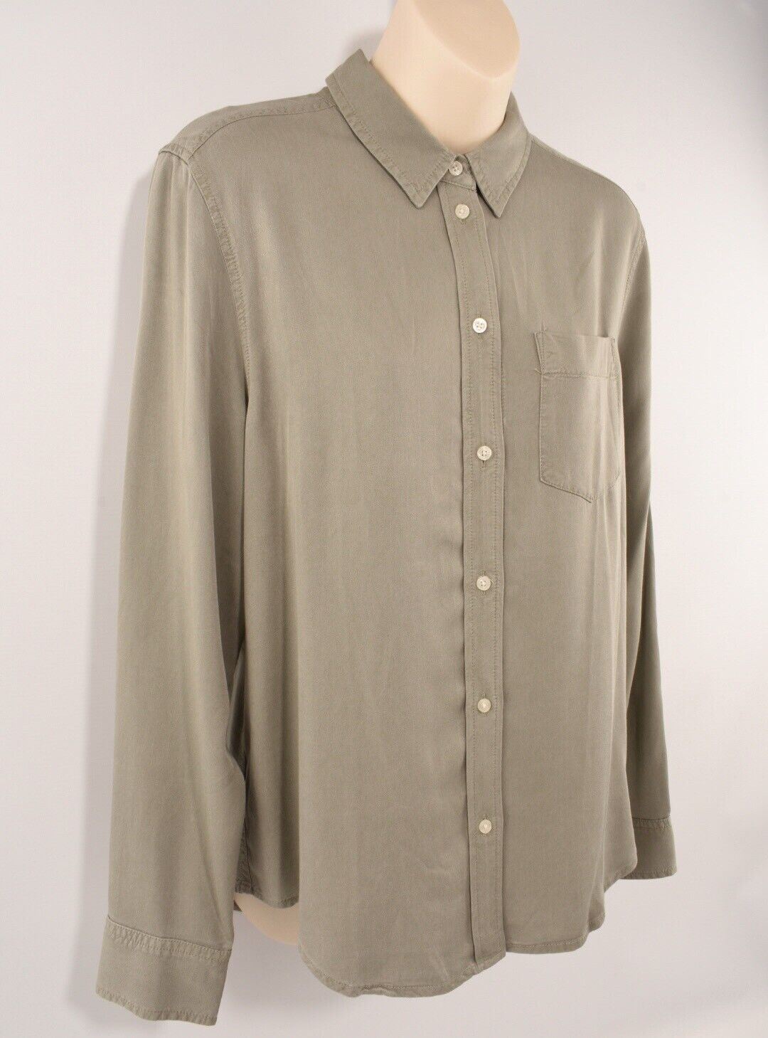 CALVIN KLEIN JEANS Women's Casual Shirt Top, Khaki Green, size SMALL