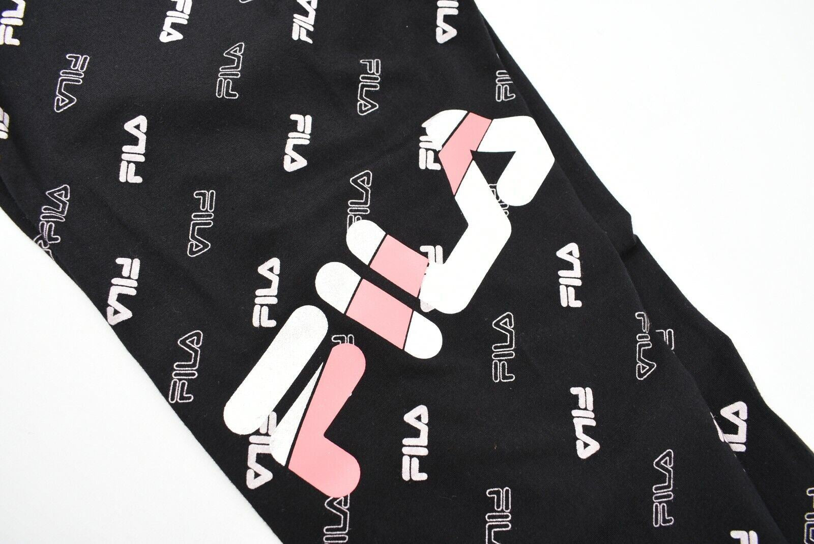 FILA Women's Black & Logo Print Cotton Leggings, size S