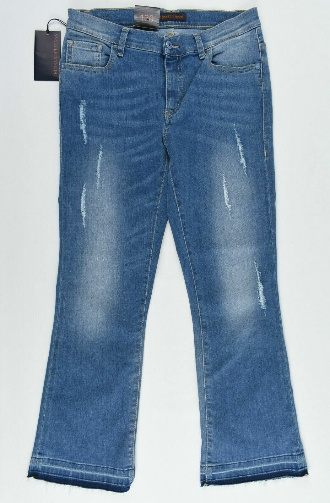 TRUSSARDI 130 Women's Cropped Flare Jeans, Blue, size W24