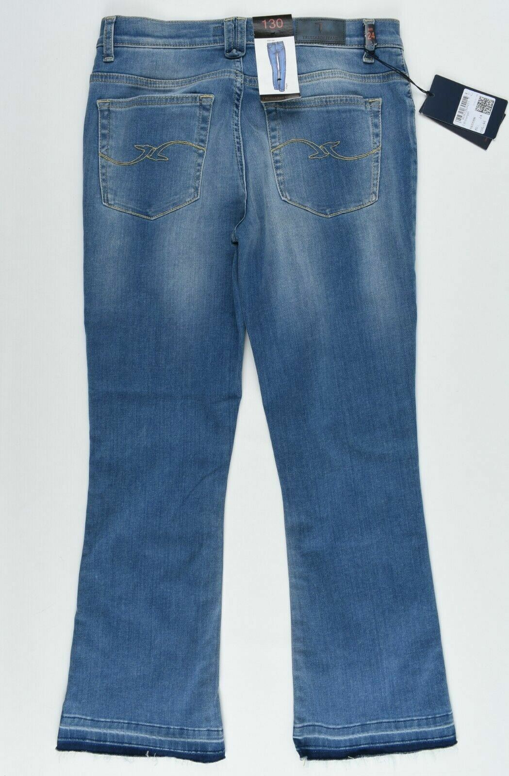 TRUSSARDI 130 Women's Cropped Flare Jeans, Blue, size W24