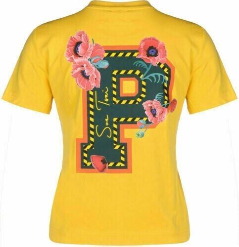 PUMA x Sue Tsai Women's Girls' Cropped Yellow Printed Top T-Shirt, size XS