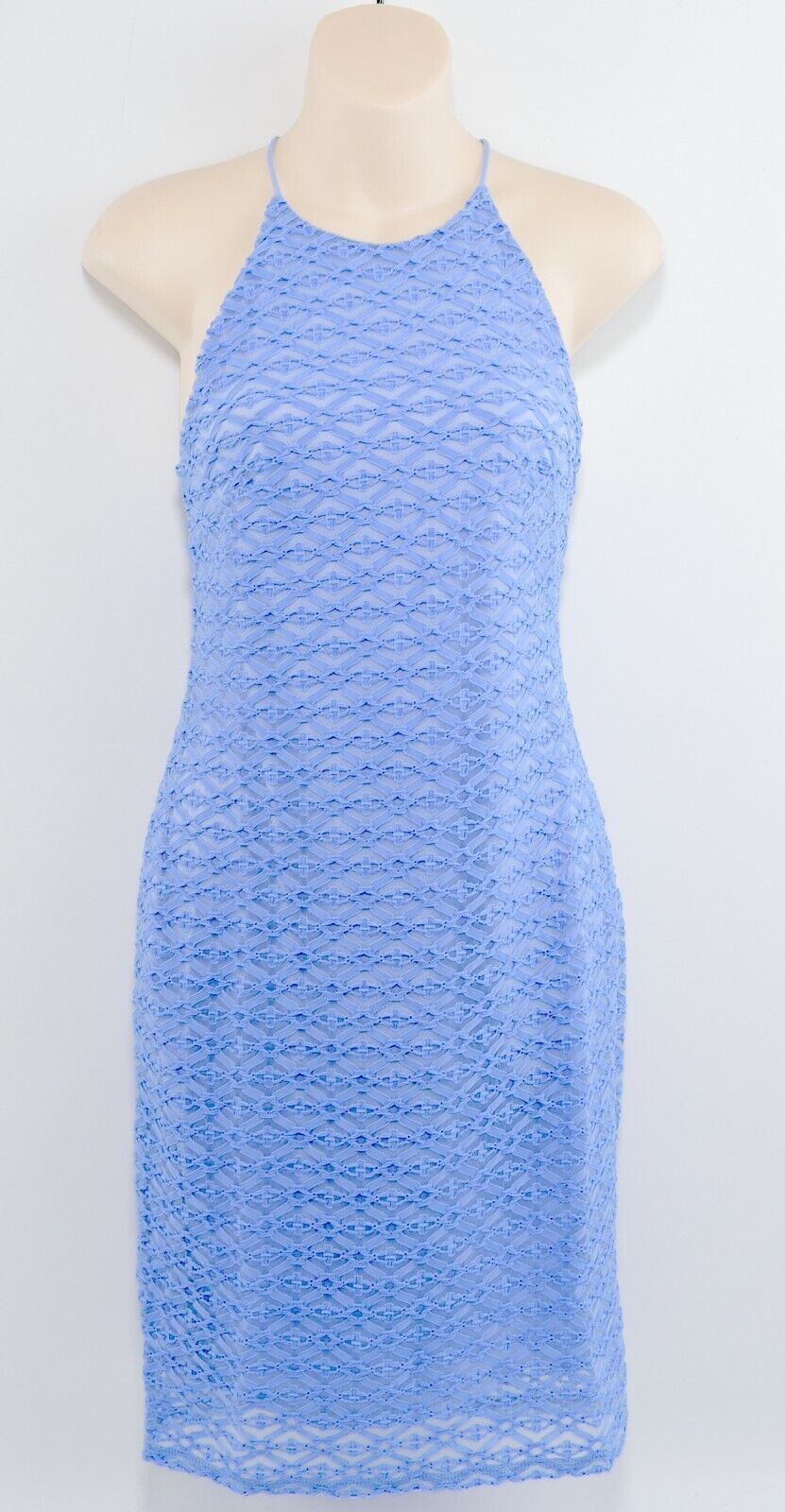 MISS SELFRIDGE Women's 90' Neck Bodycon Dress, Lavender Blue, size UK 12