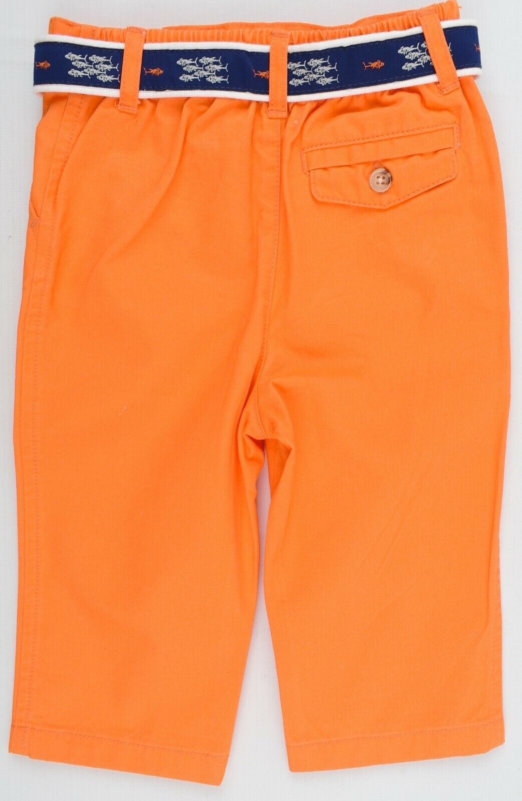 RALPH LAUREN Baby Boys' Orange Chino Trousers Pants, with Belt, size 9 months