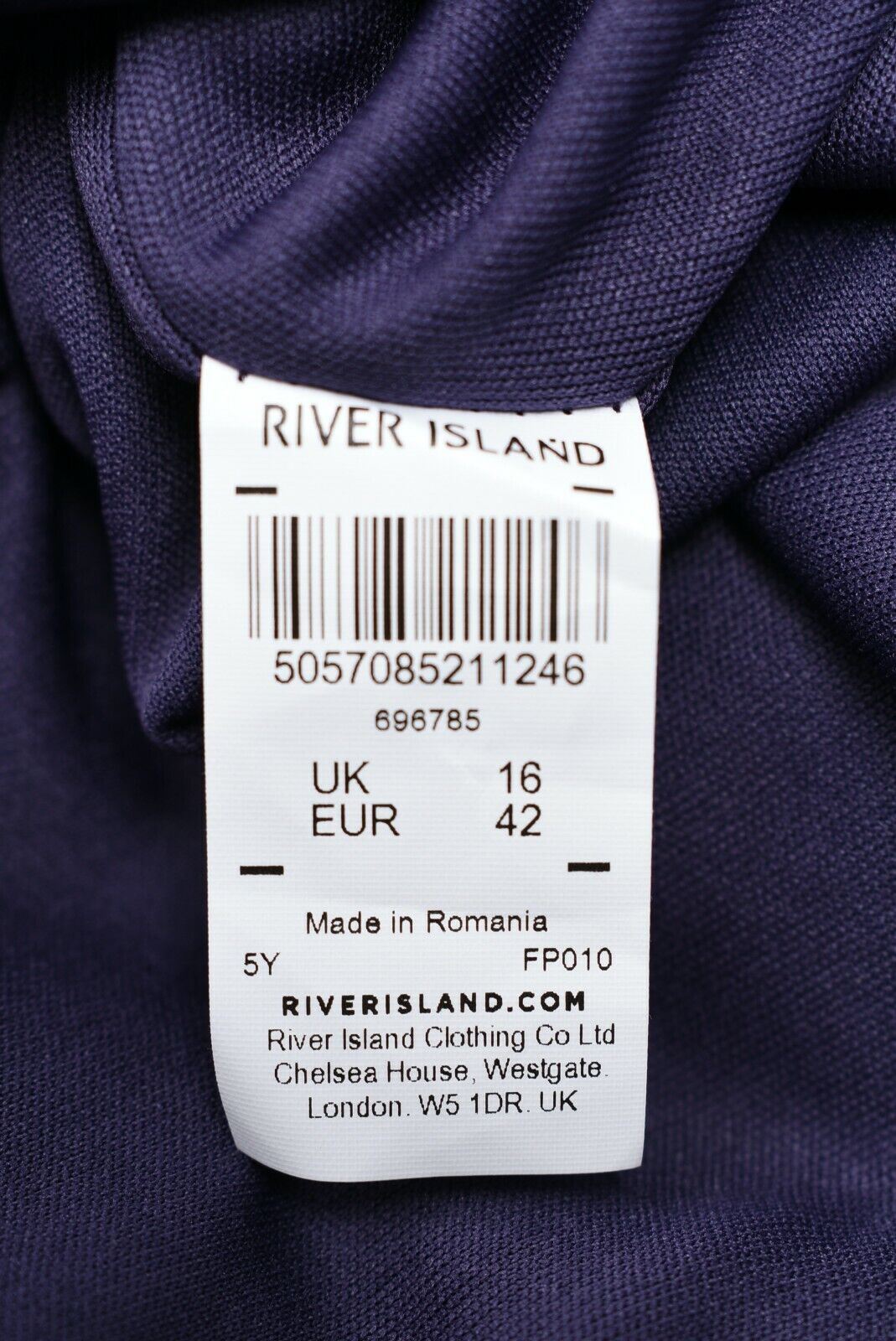 RIVER ISLAND Women's Cut Out Dress, Navy Blue, size UK 16