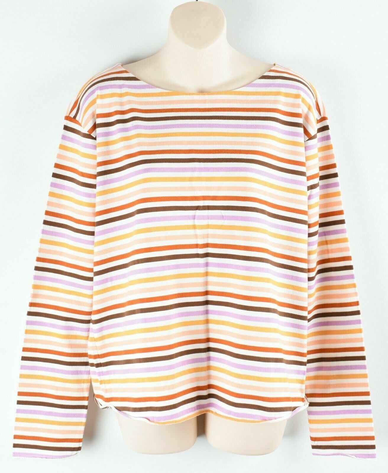 M.I.H JEANS Women's Simple Mariniere Sunset Multi Stripe Top, size UK 10