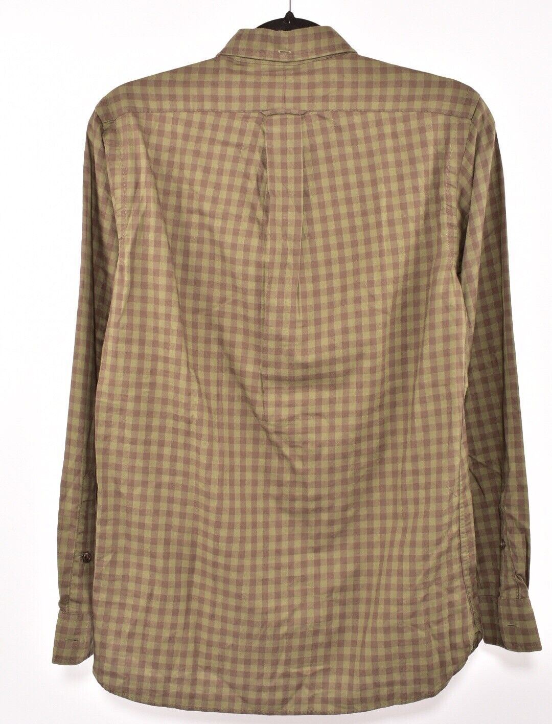 RALPH LAUREN Men's Casual Cotton Shirt, Olive Green/Black Checked, size XS