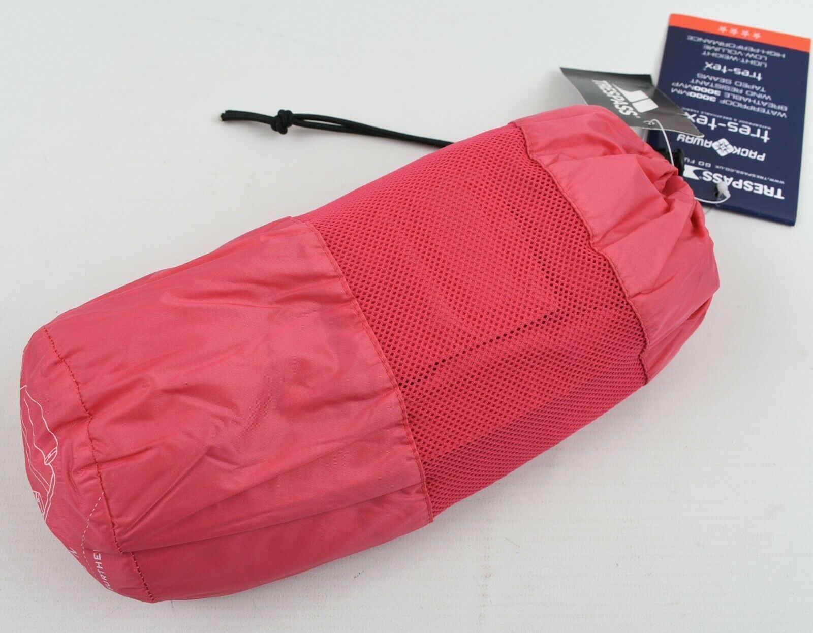 TRESPASS Women's Lightweight Waterproof Windproof Packable Jacket, Pink, size S