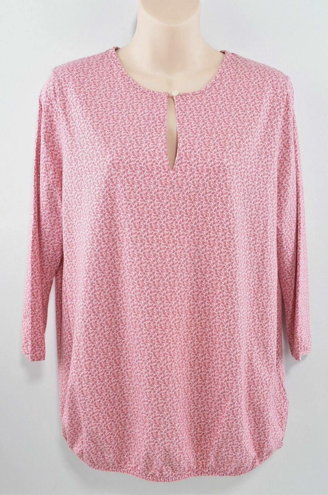 TOMMY HILFIGER Women's Pink 'Lucia' 3/4 Sleeve Peasant Top- Size M