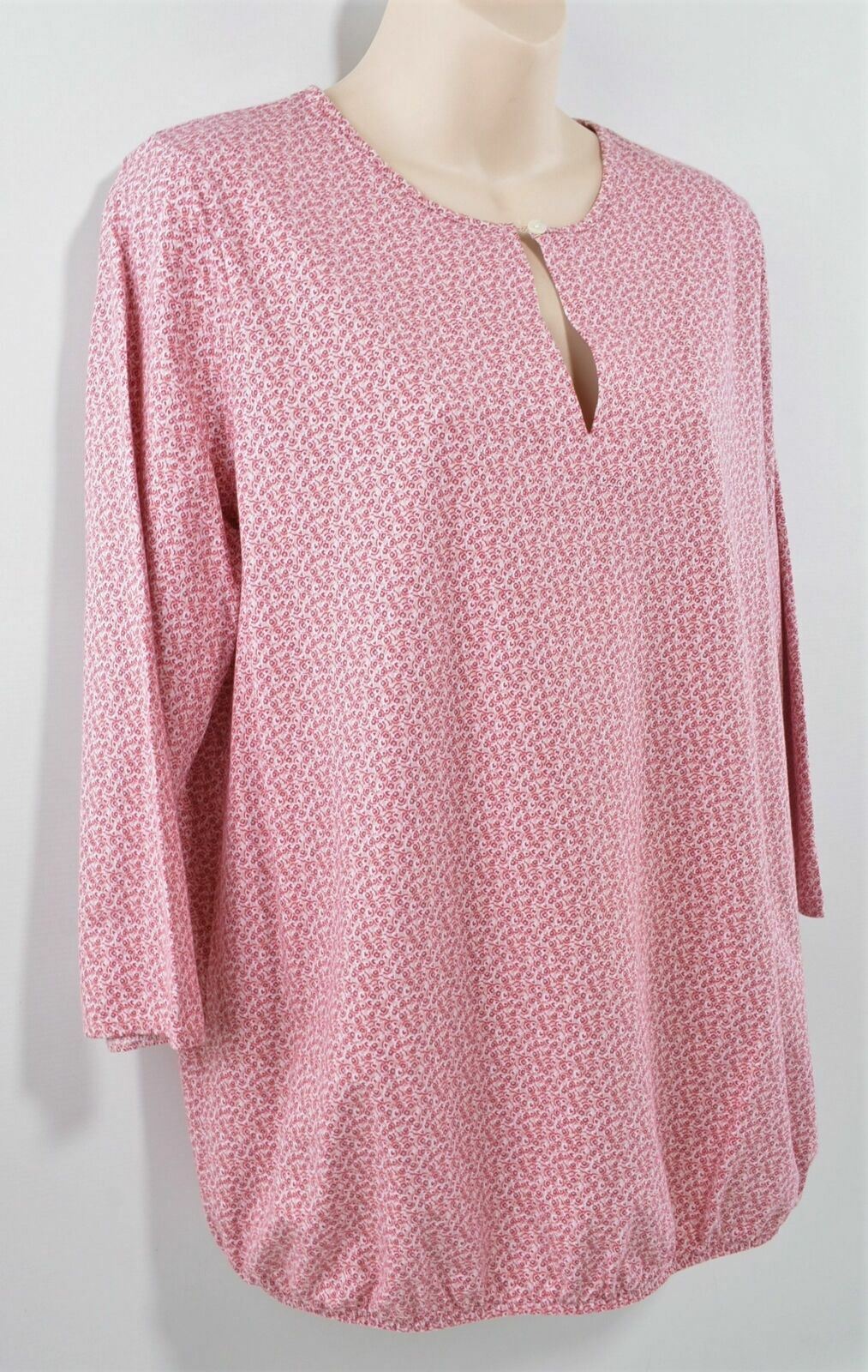 TOMMY HILFIGER Women's Pink 'Lucia' 3/4 Sleeve Peasant Top- Size M