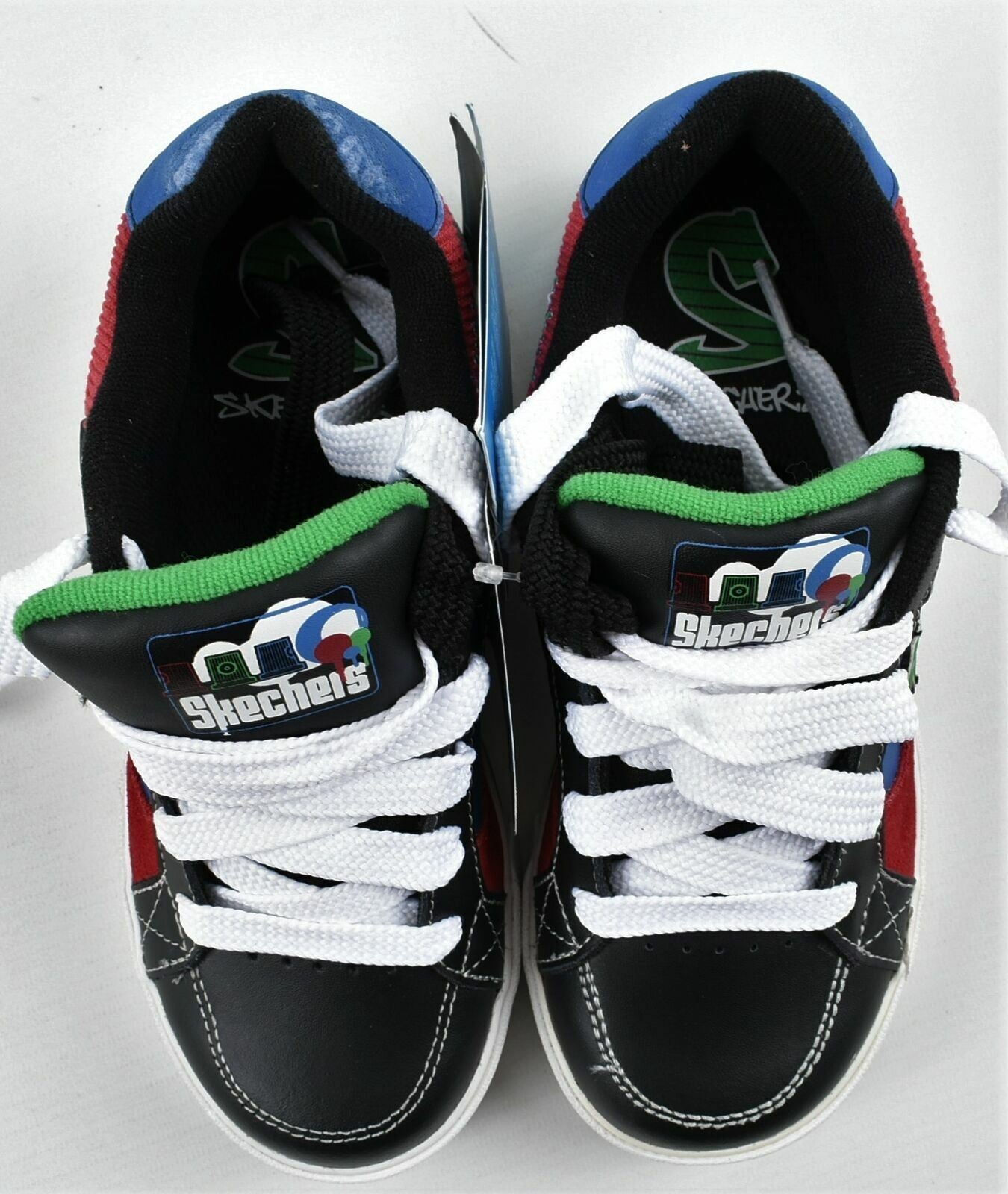 SKECHERS SKX Boy's Black/Blue/Red/Green/White Skate Shoes-UK junior 2 EU 35