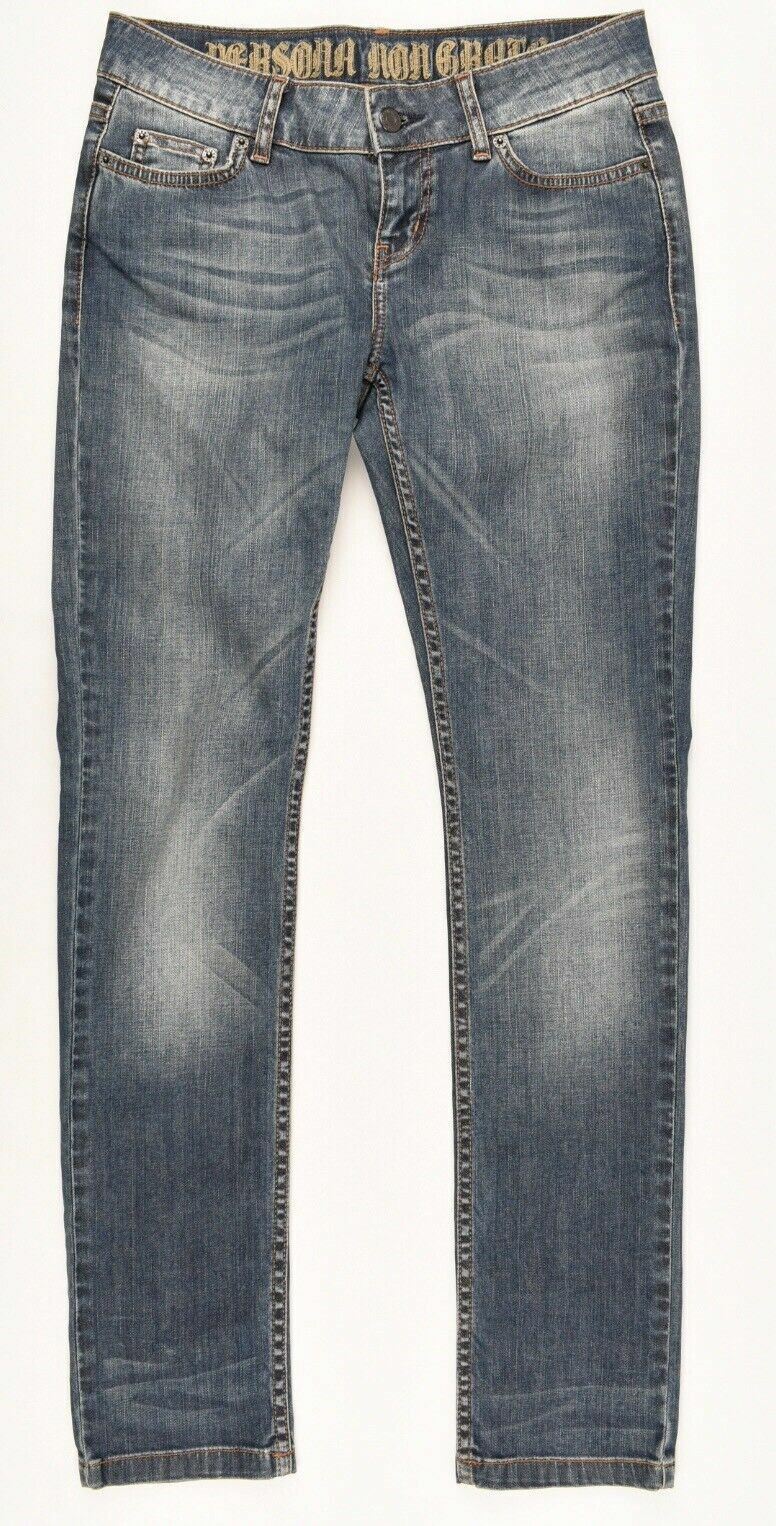 JOHN RICHMOND Women's Low Rise Slim Leg Jeans, Mid Blue, size W27