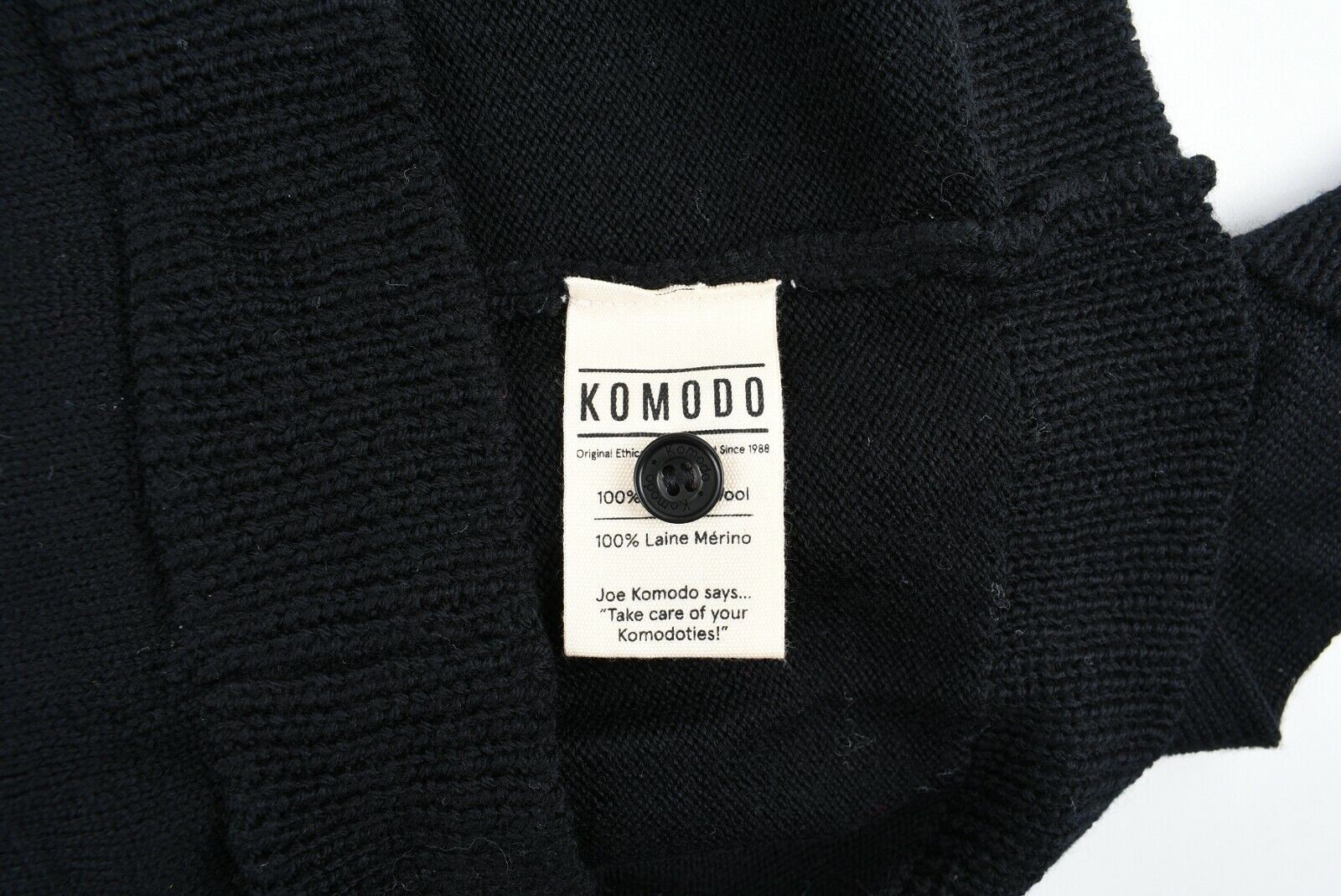 KOMODO Women's SASHA 100% Extra Fine Merino Wool Cardigan, Black, size XS