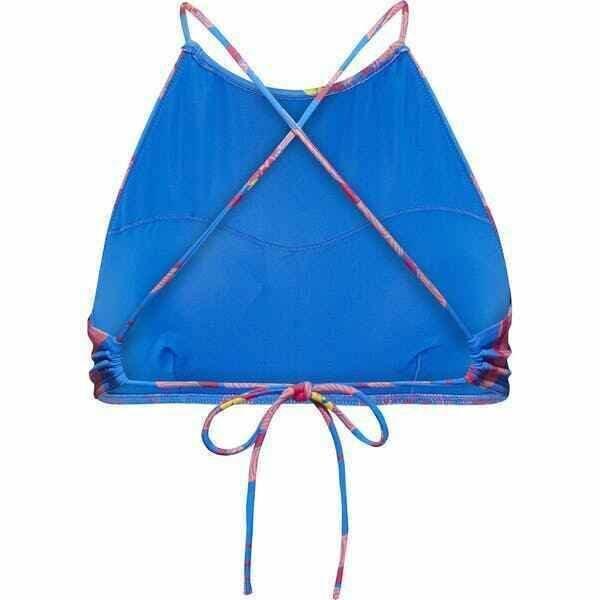 TOMMY HILFIGER Swimwear: Women's Tropical Bikini Top, Blue/Multi, size M / UK 12