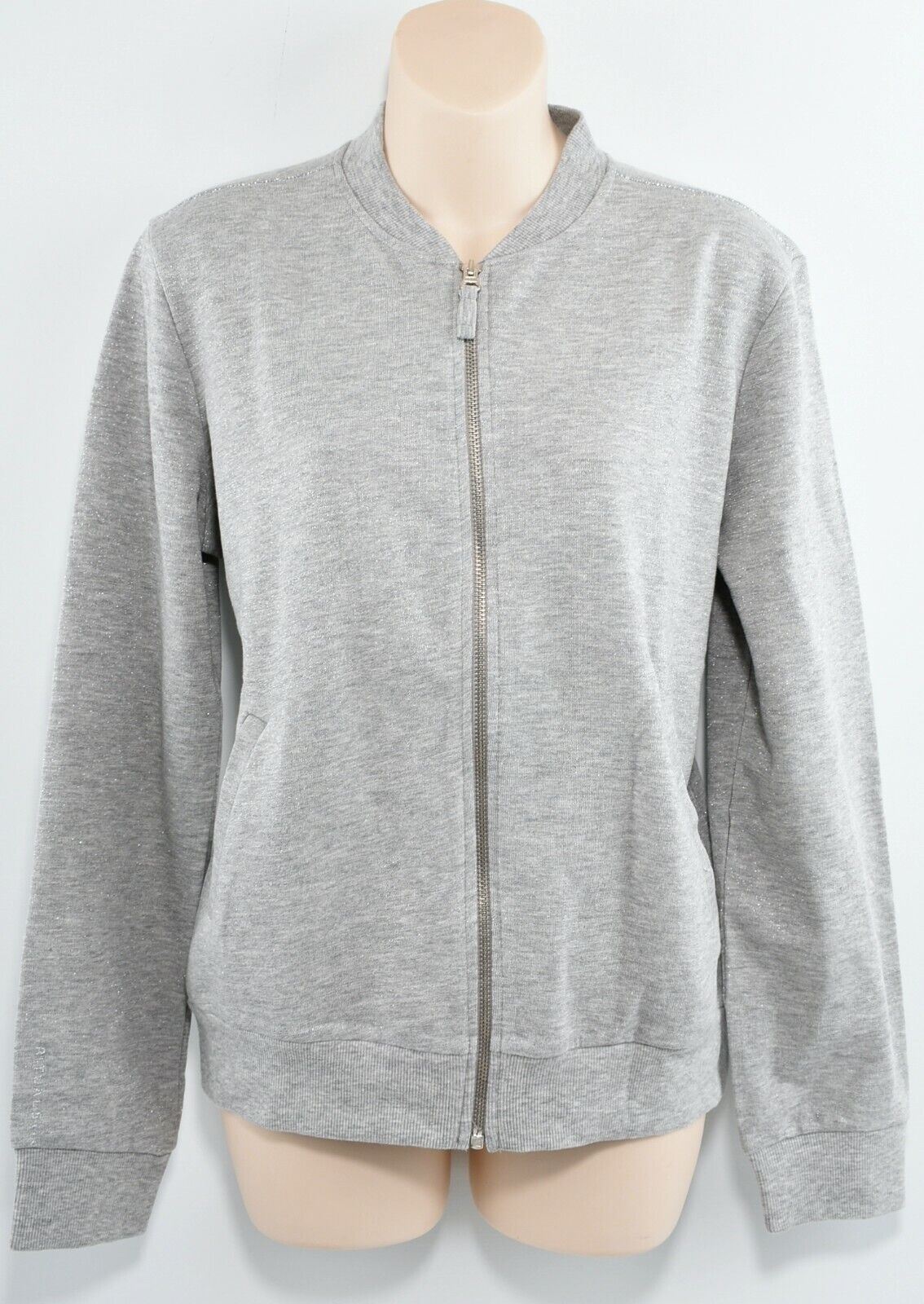 RITUALS Women's Grey Heather/Metallic Zip Sweatshirt Jacket, size L