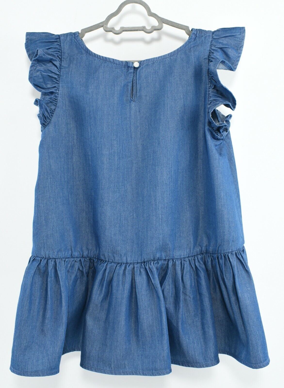 POLO RALPH LAUREN Girls' Blue Chambray Top, Cotton/Tencel, size 14 years