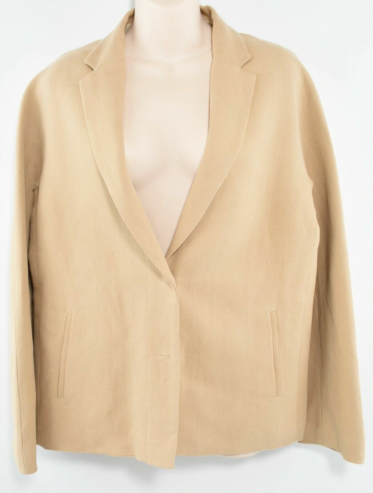 GERARD DAREL Womens Beige Long Sleeved Hidden Button Coat- Size 38