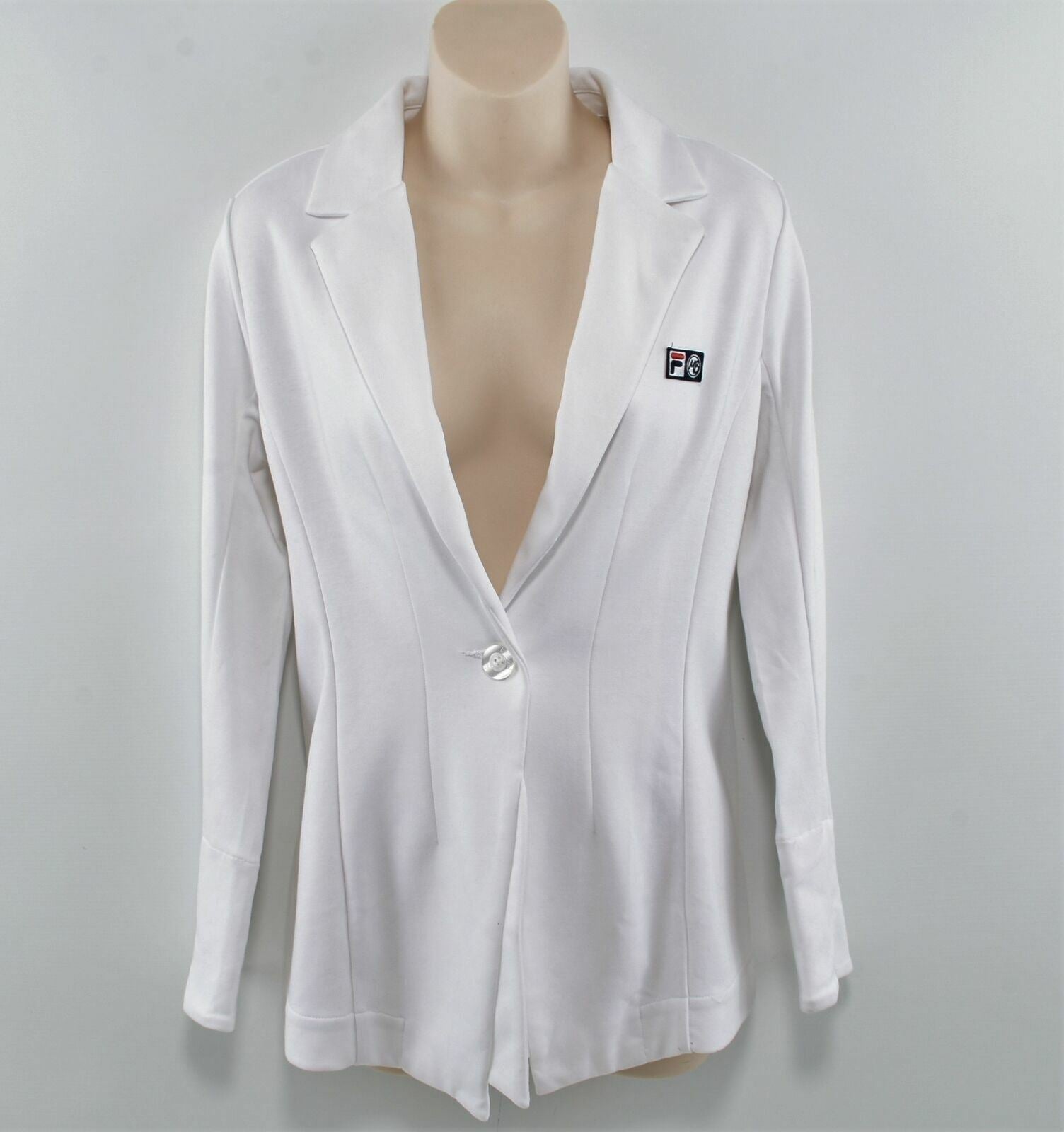 LOVE FILA by MARION BARTOLI Women's White Blazer Jacket- Size S