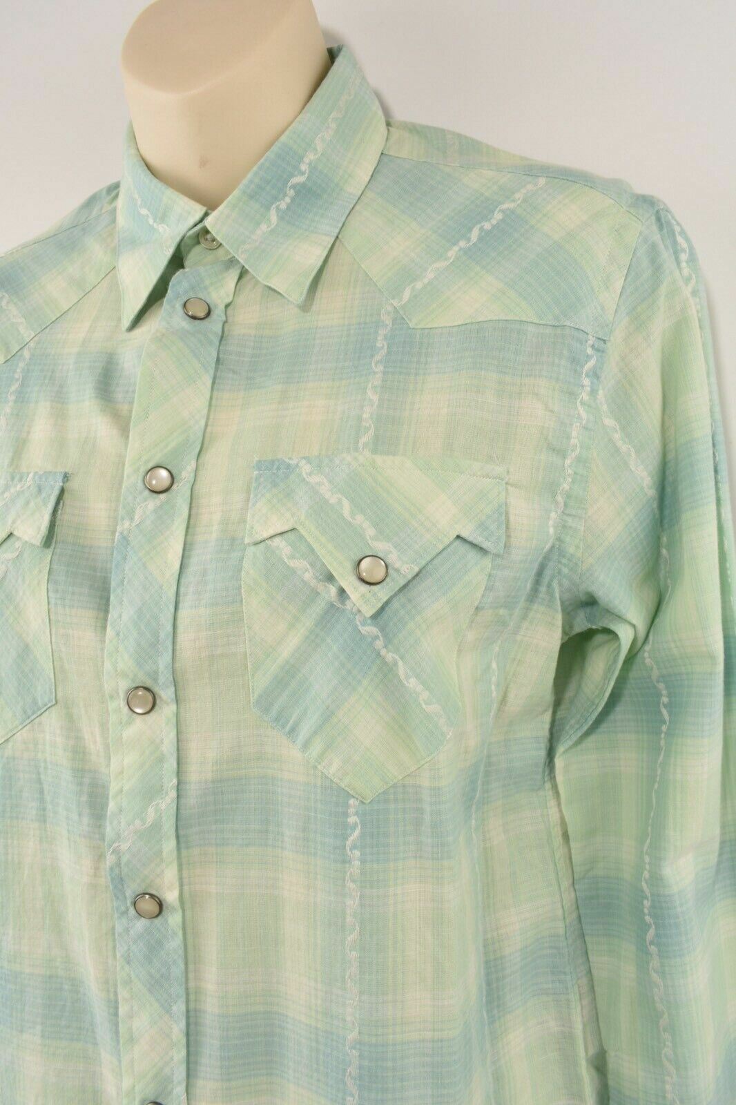 POLO RALPH LAUREN Women's Relaxed Fit Checked Shirt, Green, size SMALL