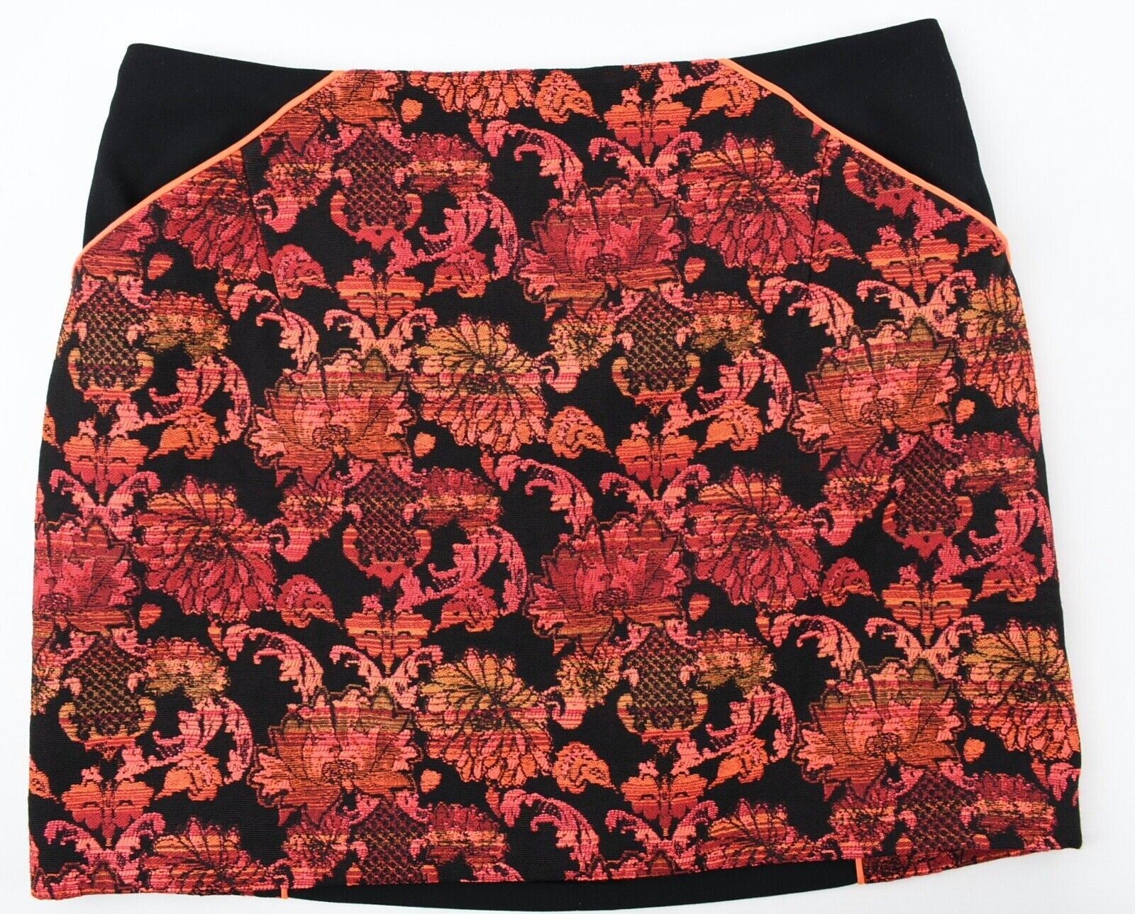 TED BAKER Women's Black/Red Jacquard Mini Skirt, Ted size 2 / UK 10