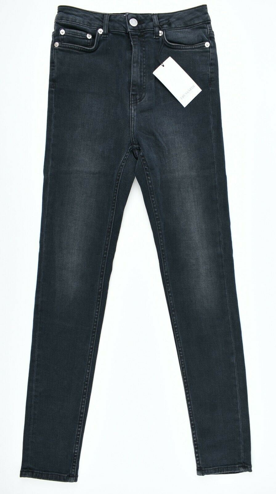 TRUSSARDI Women's Skinny Leg Jeans, High Rise, Washed Black size W26