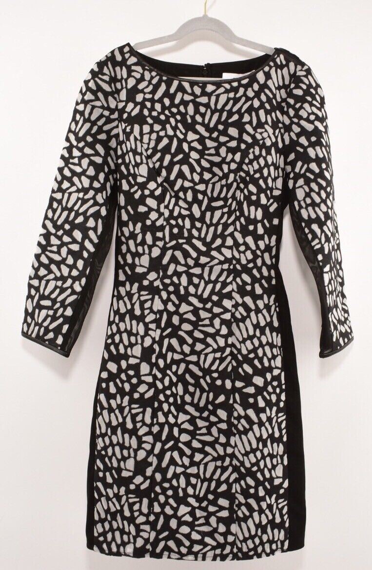 REISS Women's JANIE Black/Grey Patterned Dress, size UK 4