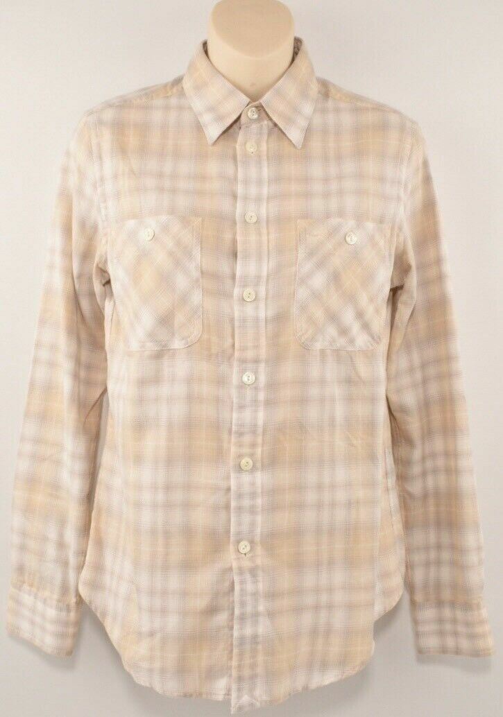 POLO RALPH LAUREN Women's Beige Plaid Cotton Shirt, size SMALL