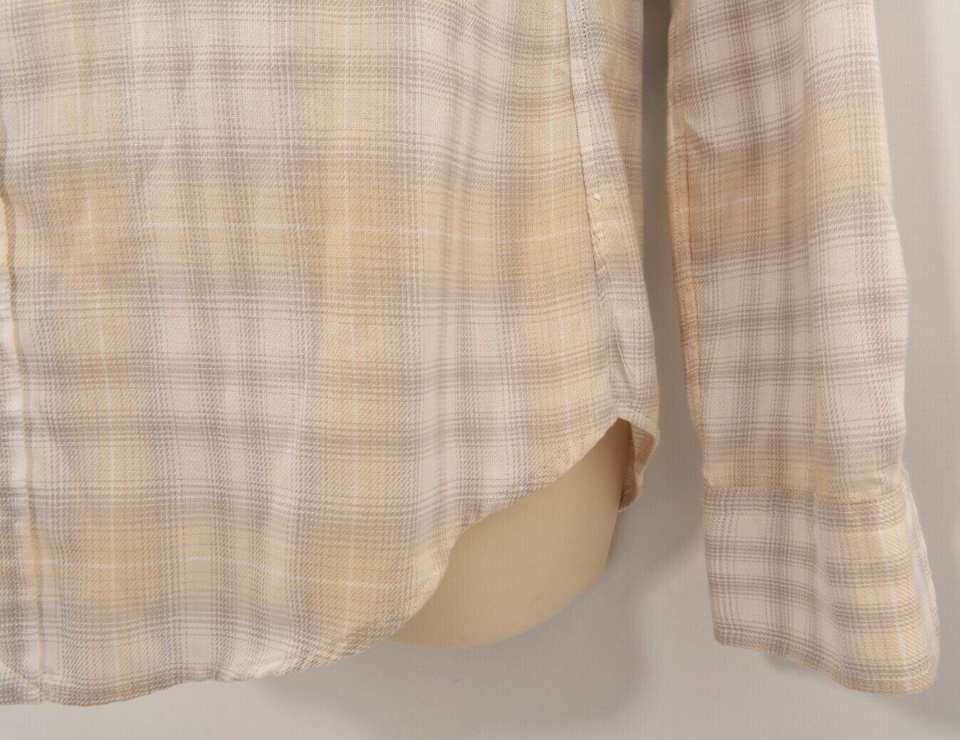 POLO RALPH LAUREN Women's Beige Plaid Cotton Shirt, size SMALL