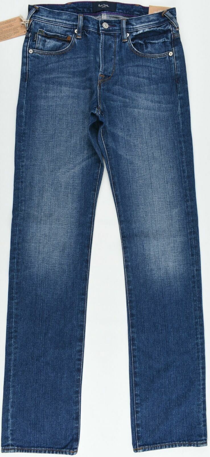 PAUL SMITH Men's Stonewashed Blue Denim Jeans- W28 L34