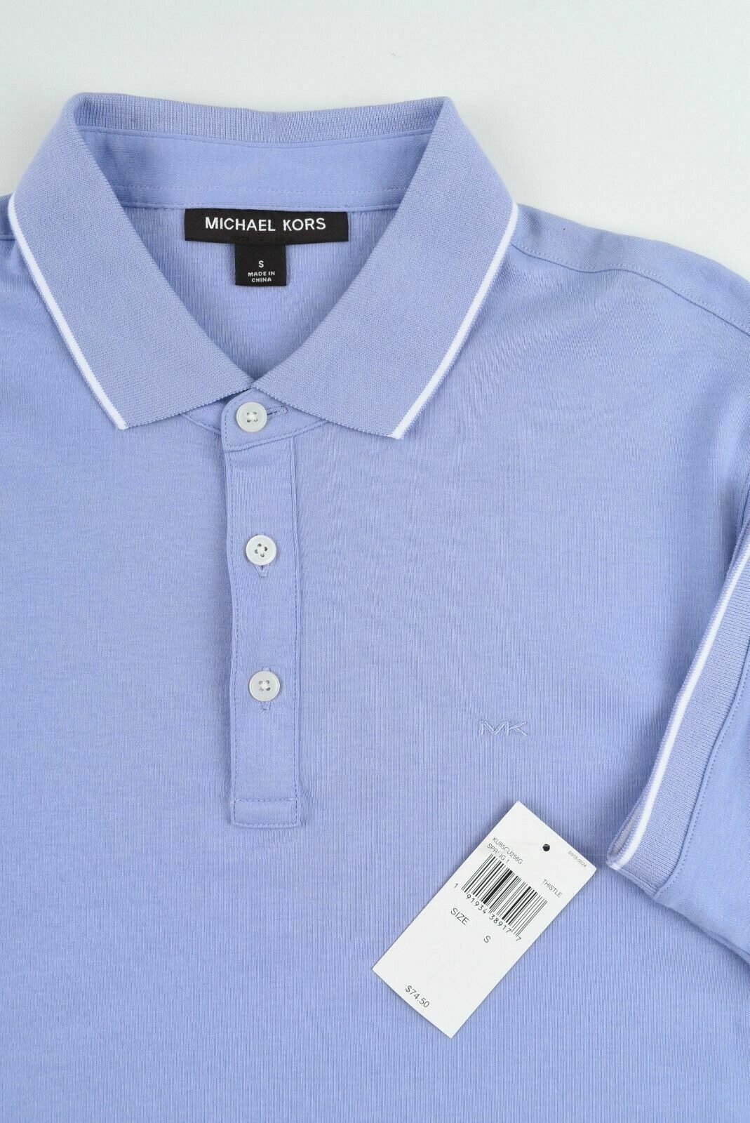 MICHAEL KORS Men's Cotton Jersey Polo Shirt, Thistle Purple, size S