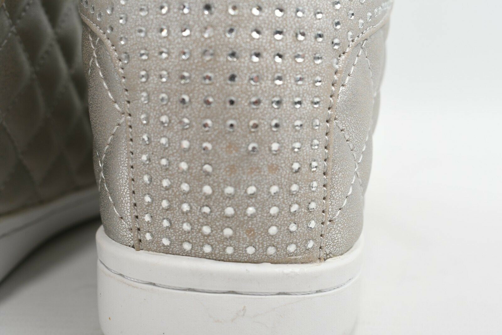 GUESS Women's Quilted High Top Trainers, Silver Grey, size UK 6 *EX DISPLAY*