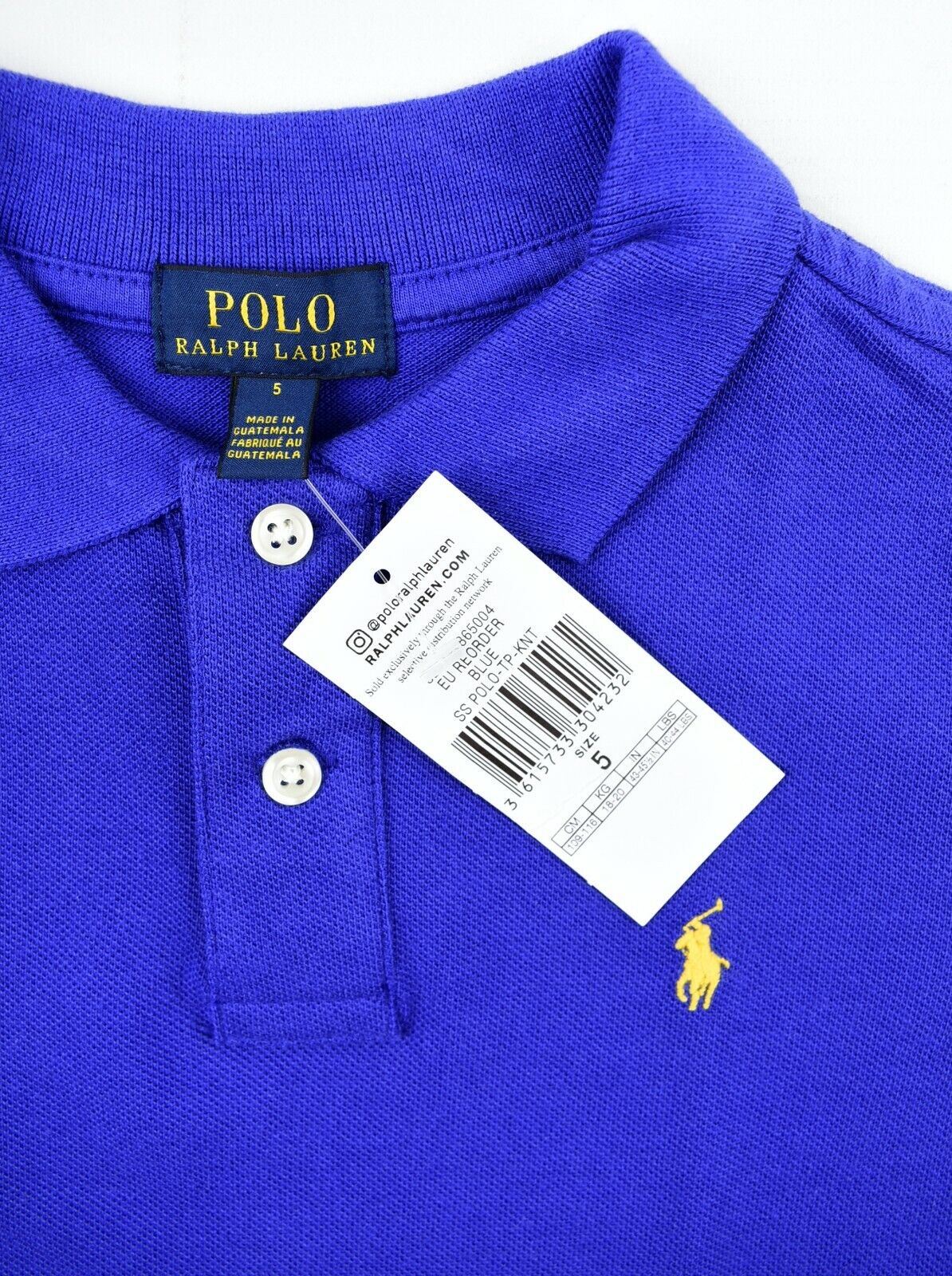 POLO RALPH LAUREN Boys' Kids' Polo Shirt, Cobalt Blue, size 6 years