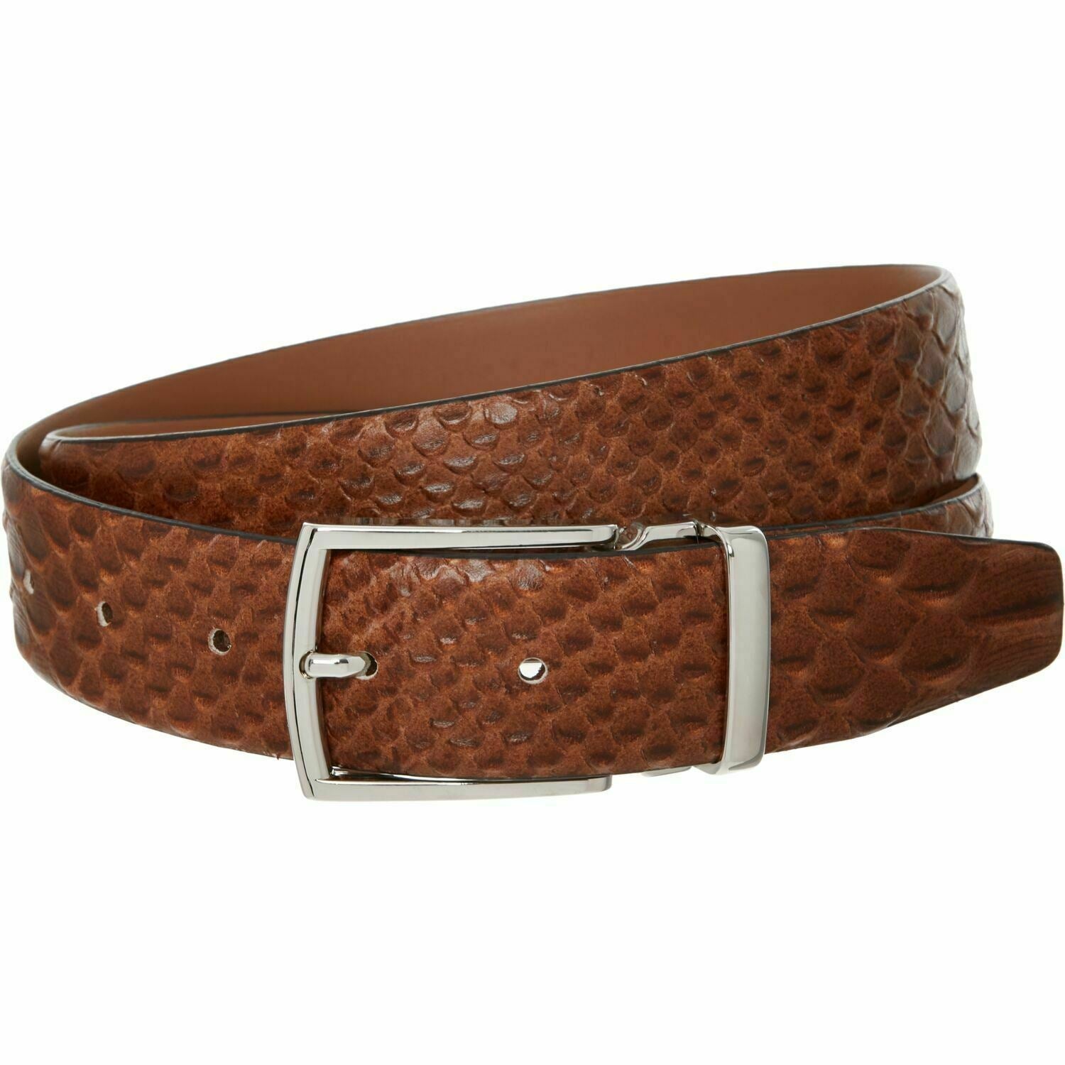 ANDERSON'S Men's Genuine Leather Reptile Effect Belt, Tan Brown, size W32