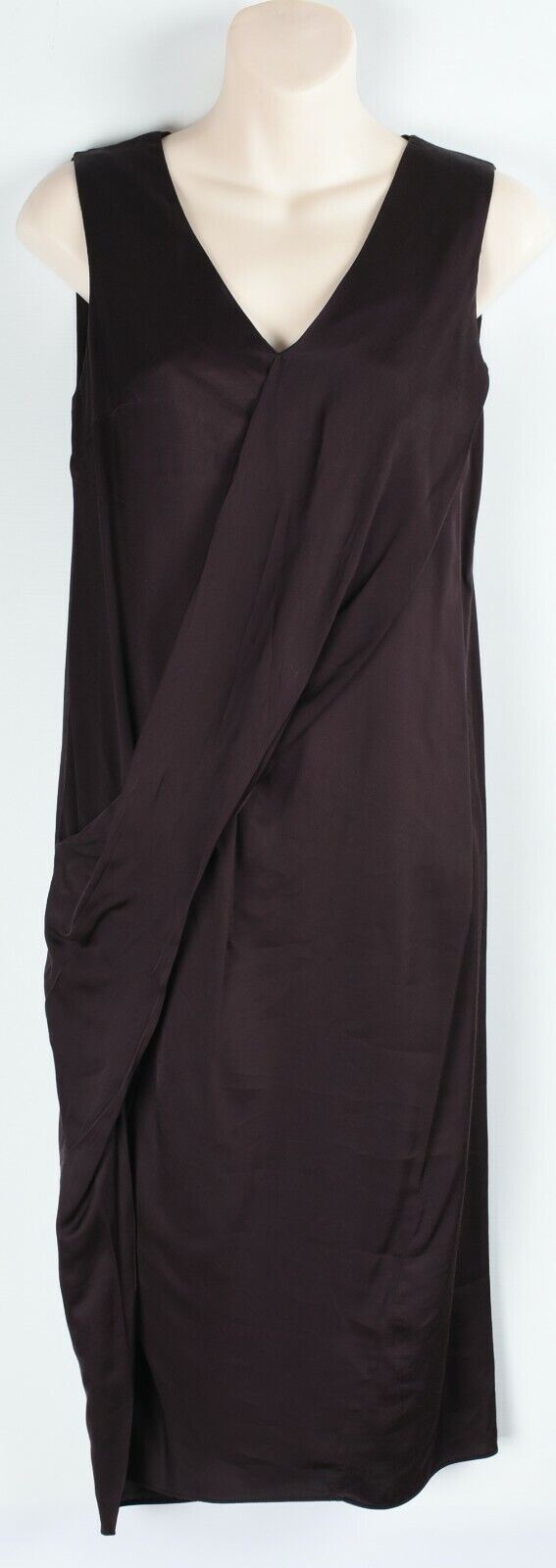 ALLSAINTS Women's ANNIS Drape Front Dress, Merlot Red/Black, size UK 2