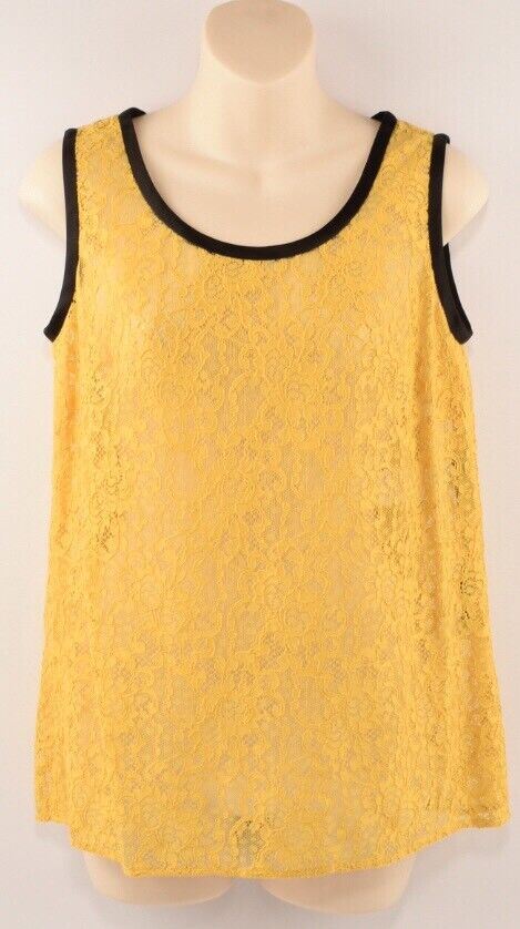 DOLCE & GABBANA Women's Lace Sleeveless Top, Yellow, size UK 8 / IT 40