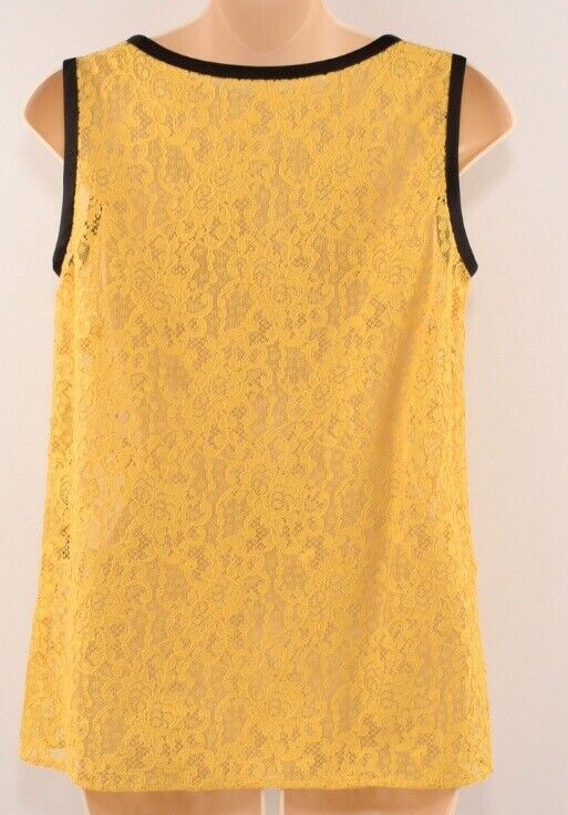 DOLCE & GABBANA Women's Lace Sleeveless Top, Yellow, size UK 8 / IT 40