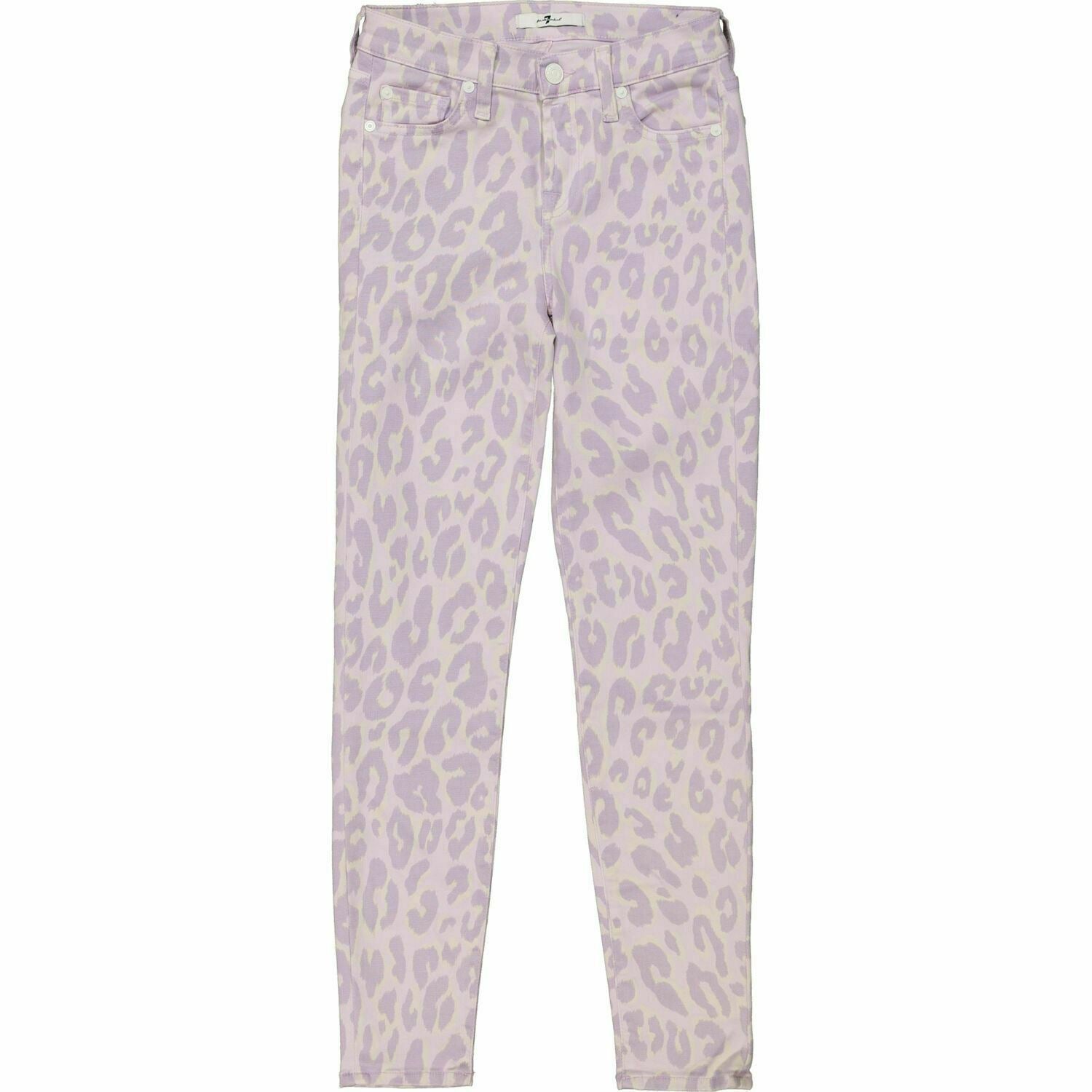 7 FOR ALL MANKIND Women's Super Skinny Cropped Jeans, Wisteria Leopard, size W27