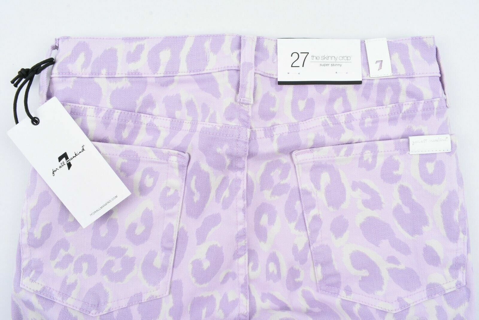 7 FOR ALL MANKIND Women's Super Skinny Cropped Jeans, Wisteria Leopard, size W27