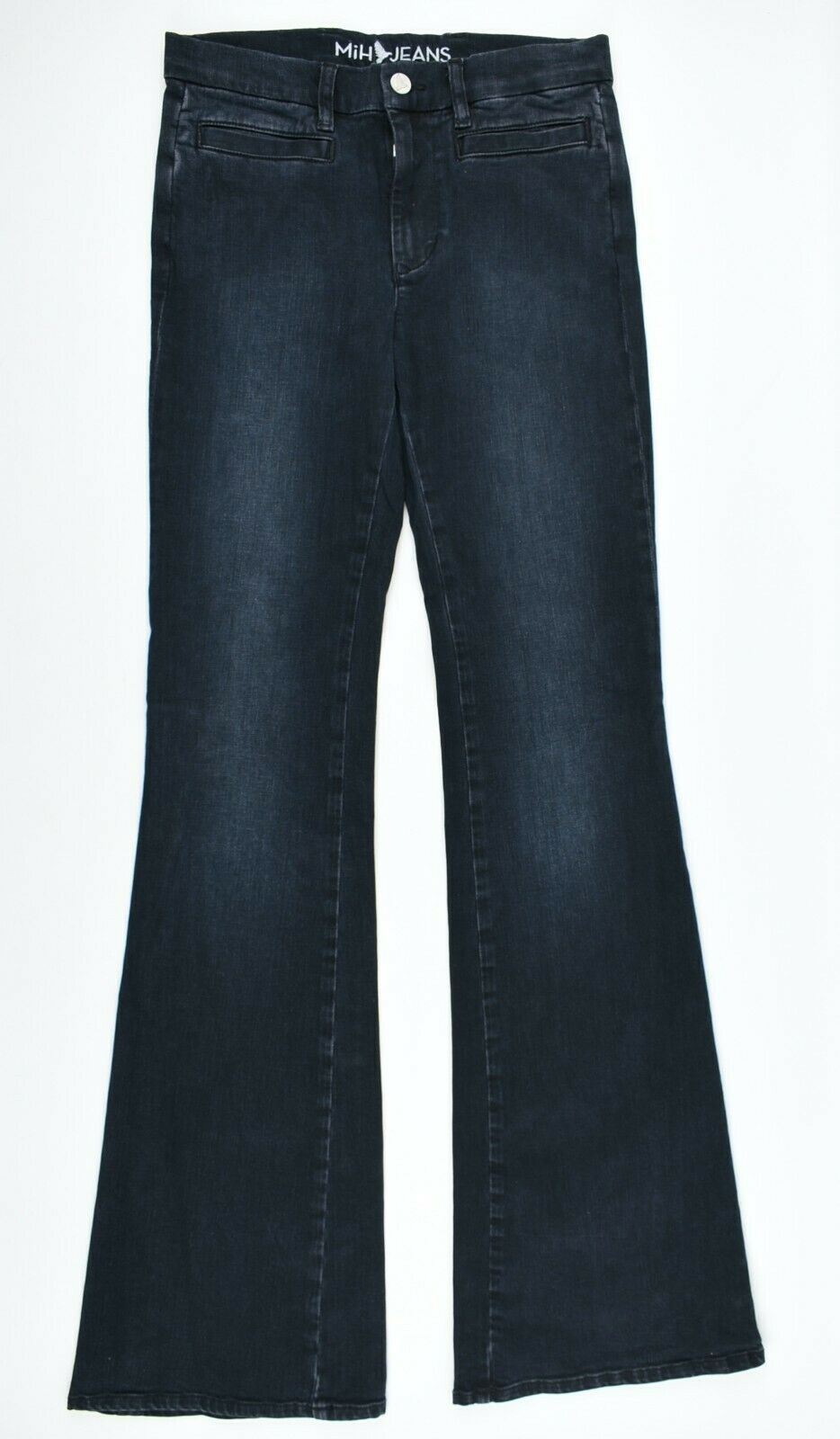 M.i.H JEANS Women's MARRAKESH Mid Rise Kick Flare Jeans, Black, size W26 LONG