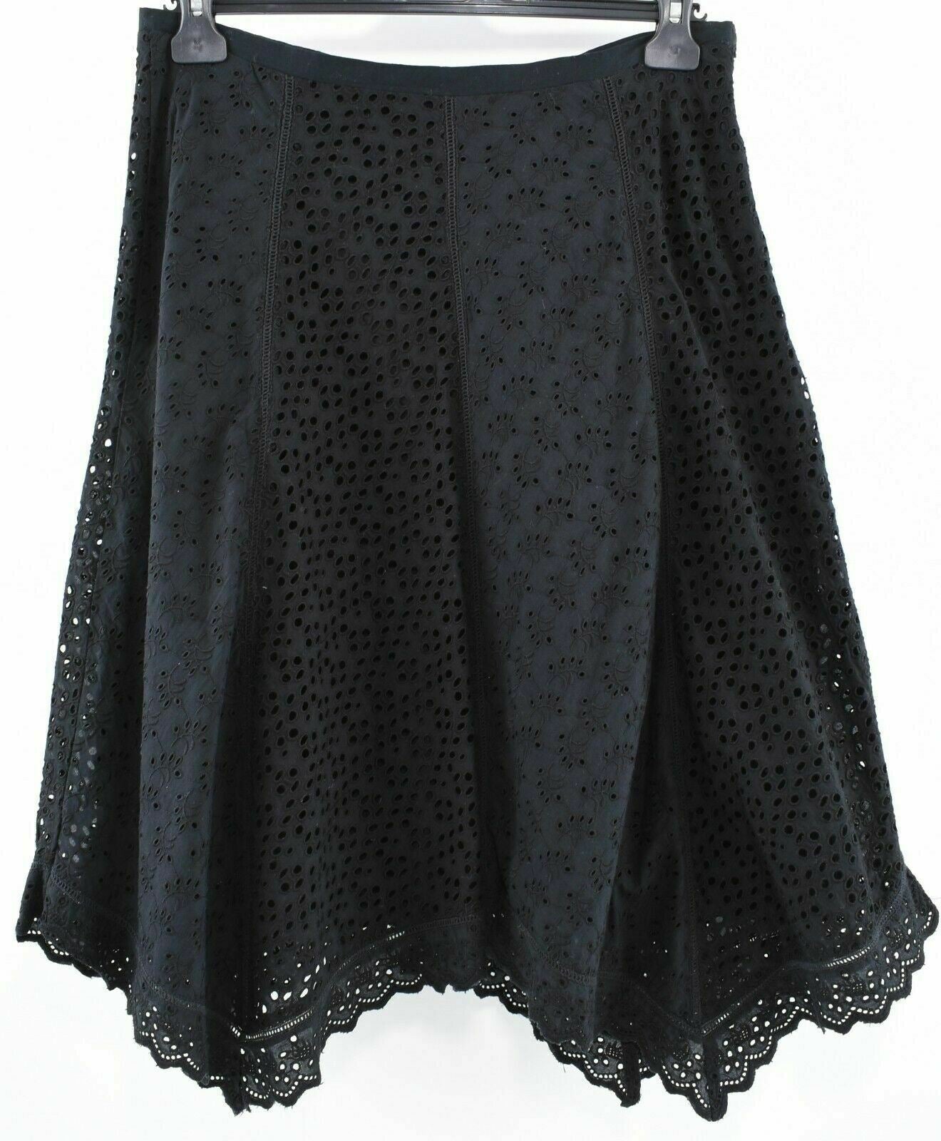 LAUREN RALPH LAUREN Women's Embroidered A-Line Skirt, Black, size UK 10