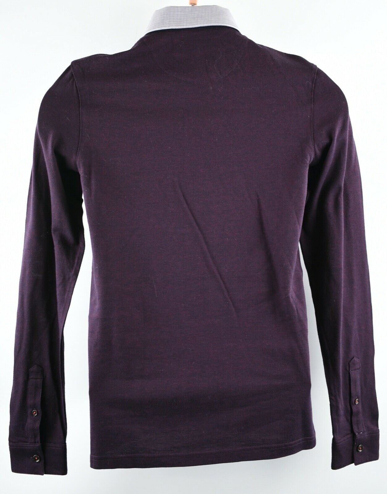 TED BAKER Men's Long Sleeve Polo Shirt, Aubergine, Ted size 1 / XS