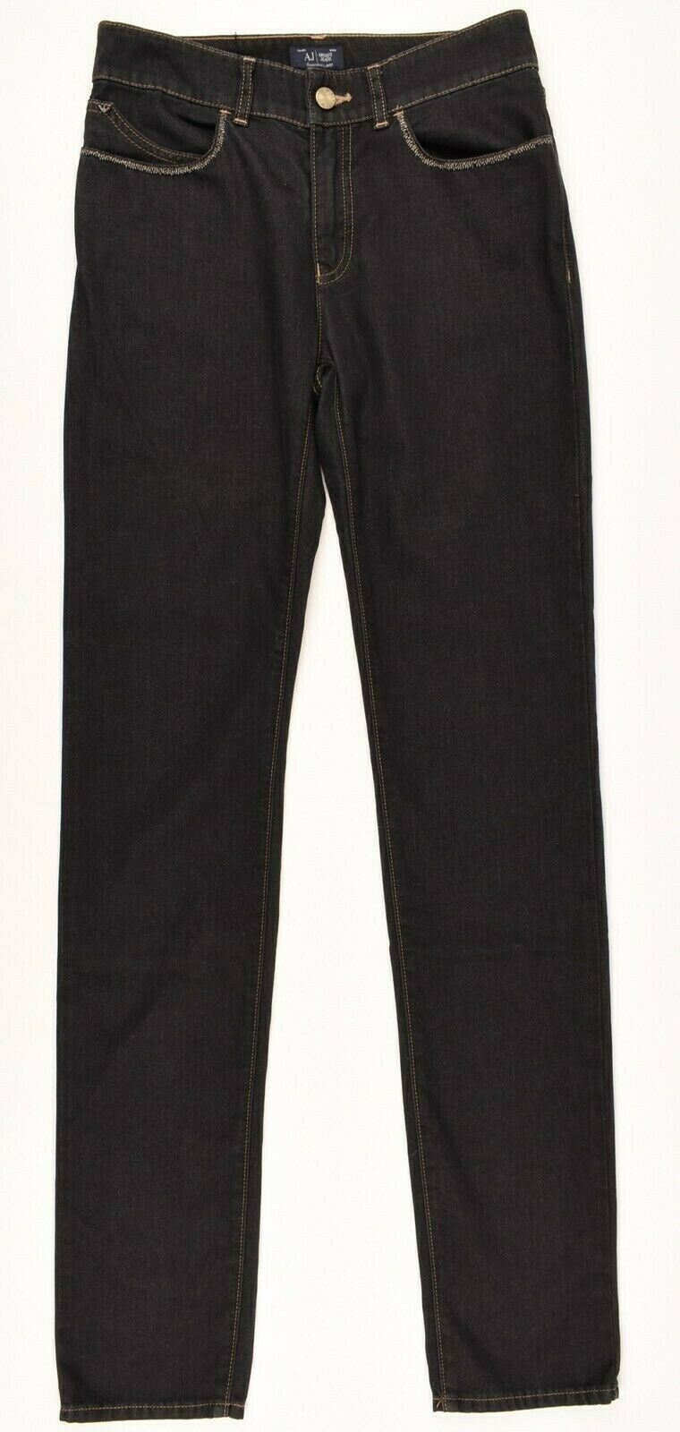 ARMANI JEANS Women's Slim Leg Pants / Lightweight Jeans, Black, size W27 Long