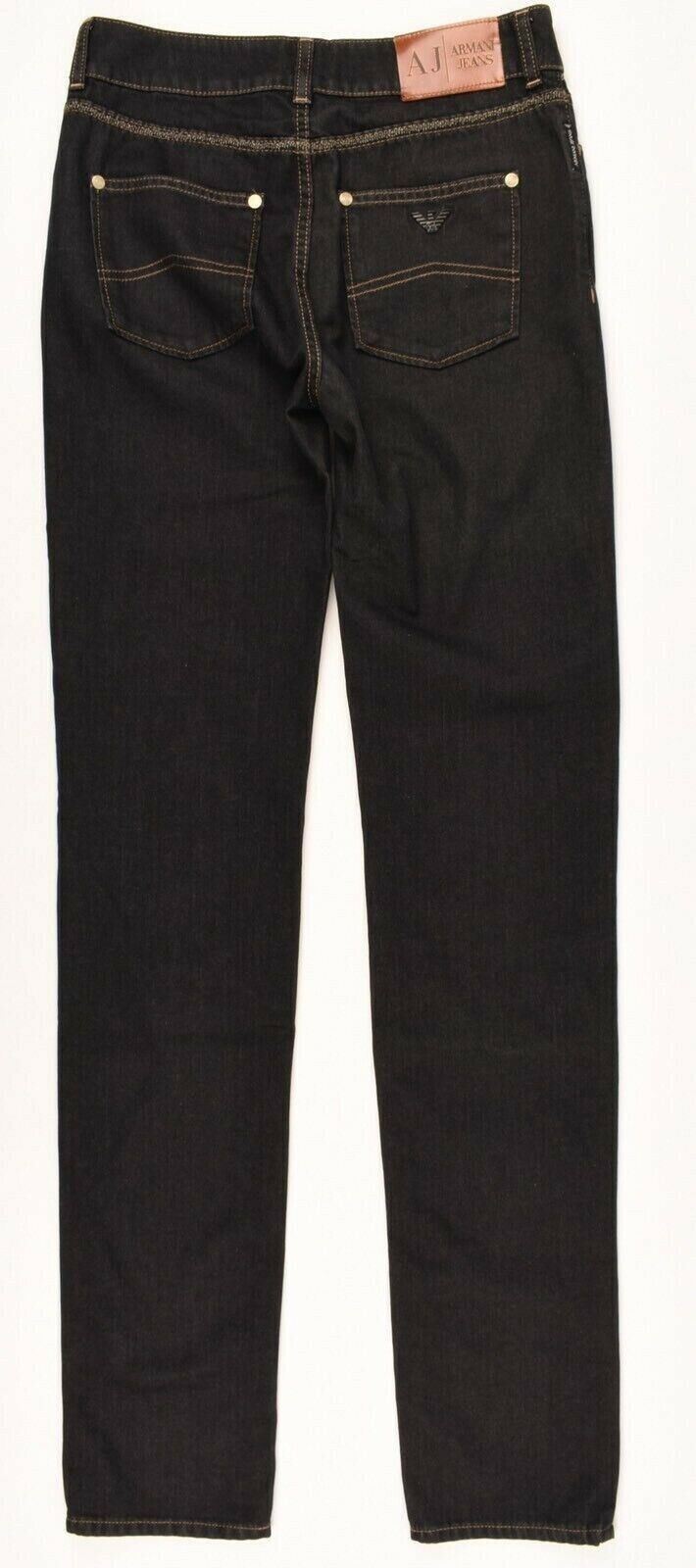 ARMANI JEANS Women's Slim Leg Pants / Lightweight Jeans, Black, size W27 Long