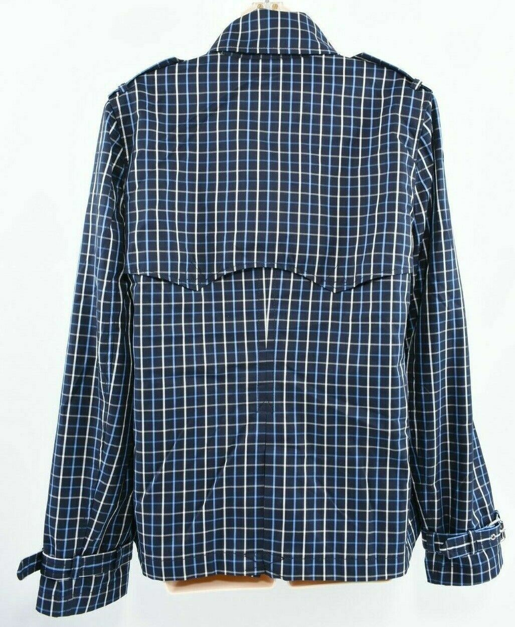 LAUREN RALPH LAUREN Women's Double Breasted Coat, Blue Checked, size UK 16